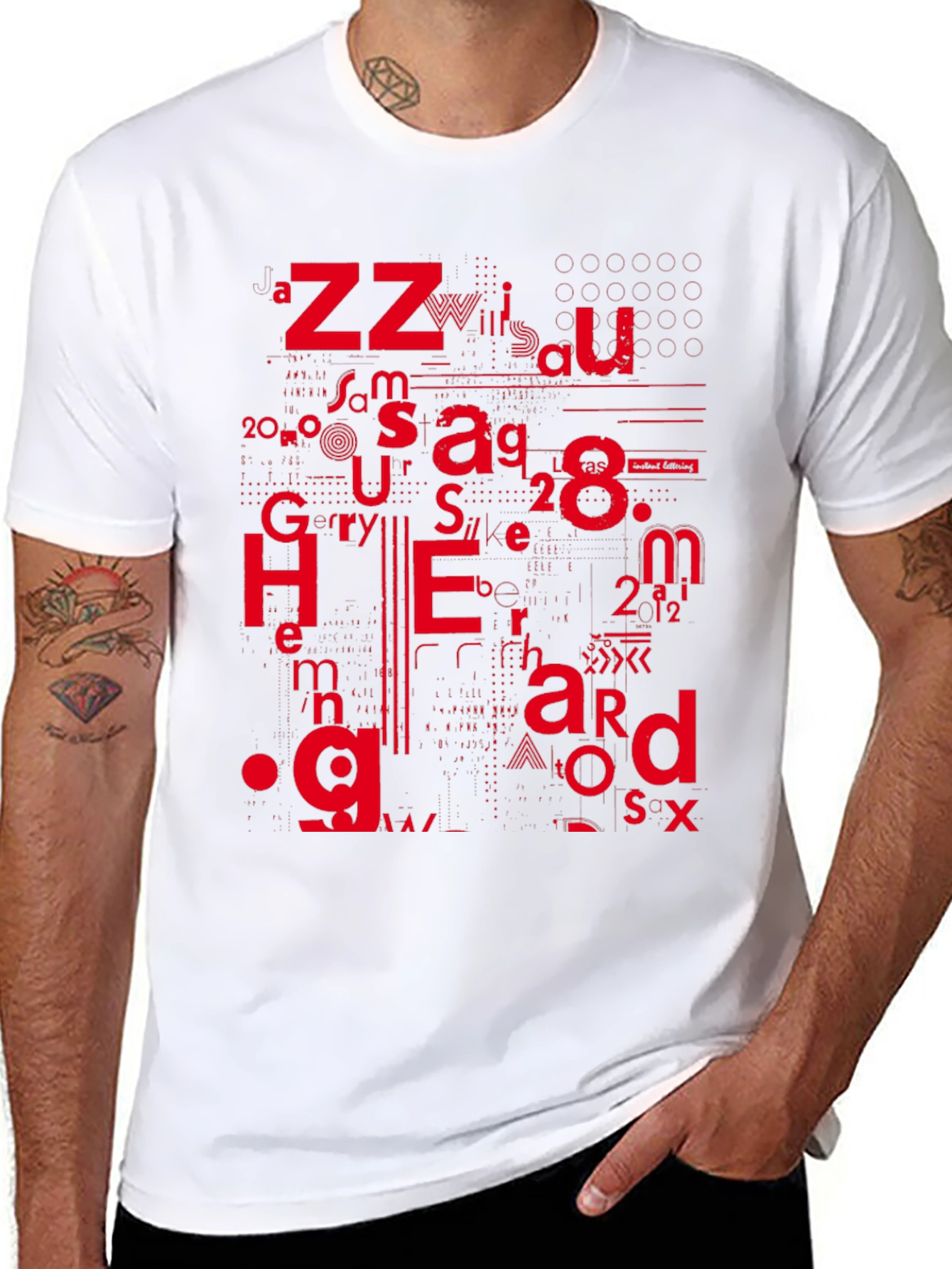 Abstract Typographic Graphic Black T-Shirt