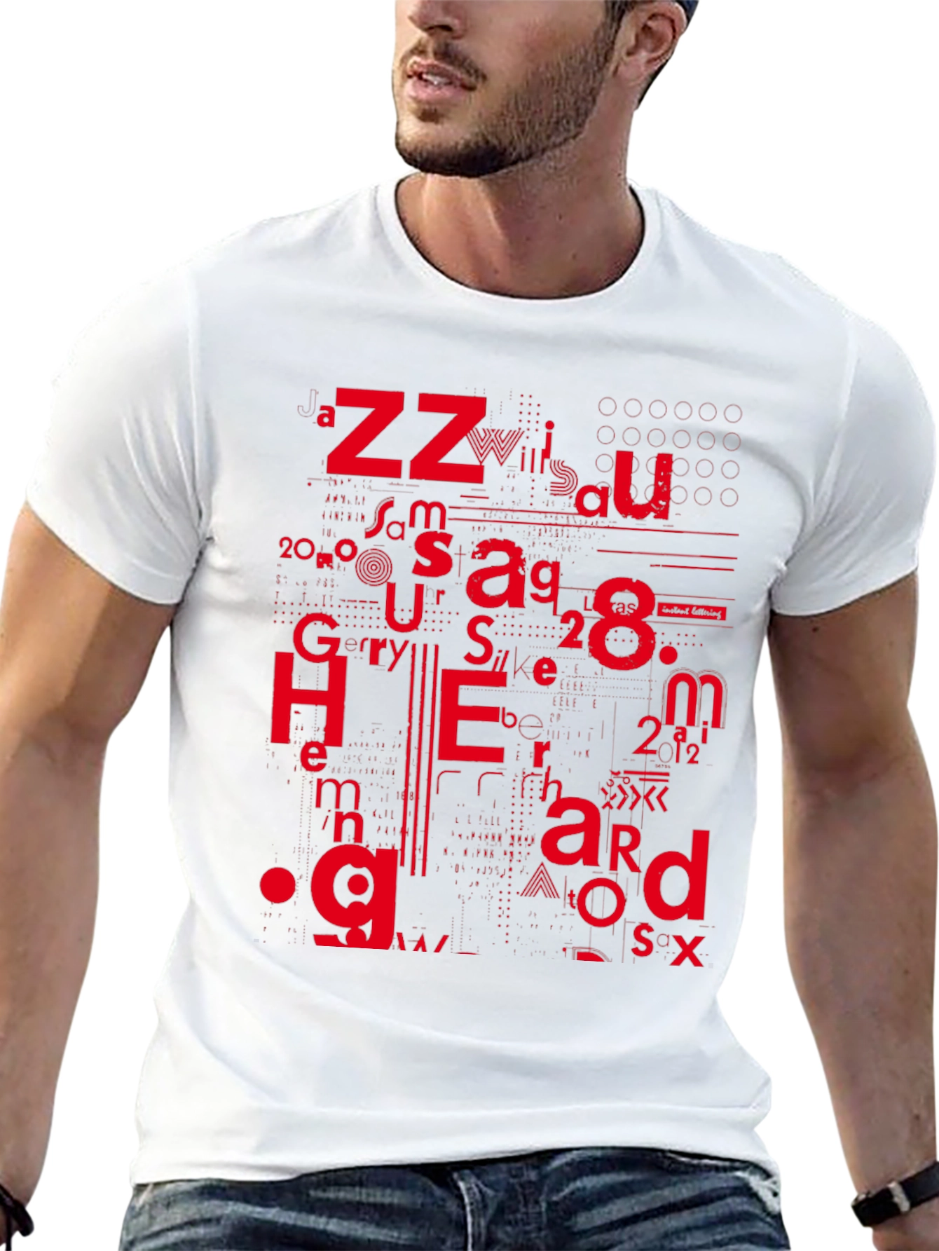 Abstract Typographic Graphic Black T-Shirt