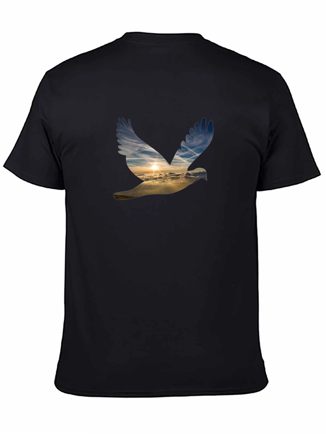 Dove Sunset Graphic Black T-Shirt