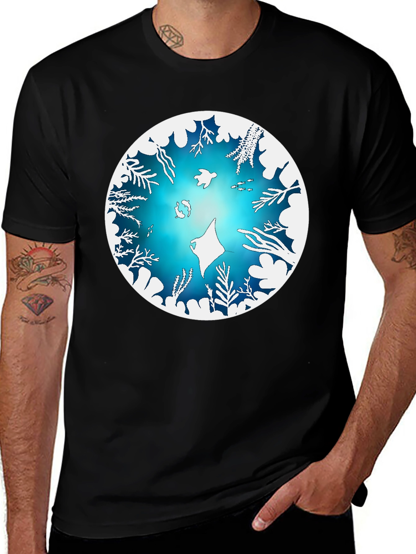 Ocean Life Graphic Tee - Black