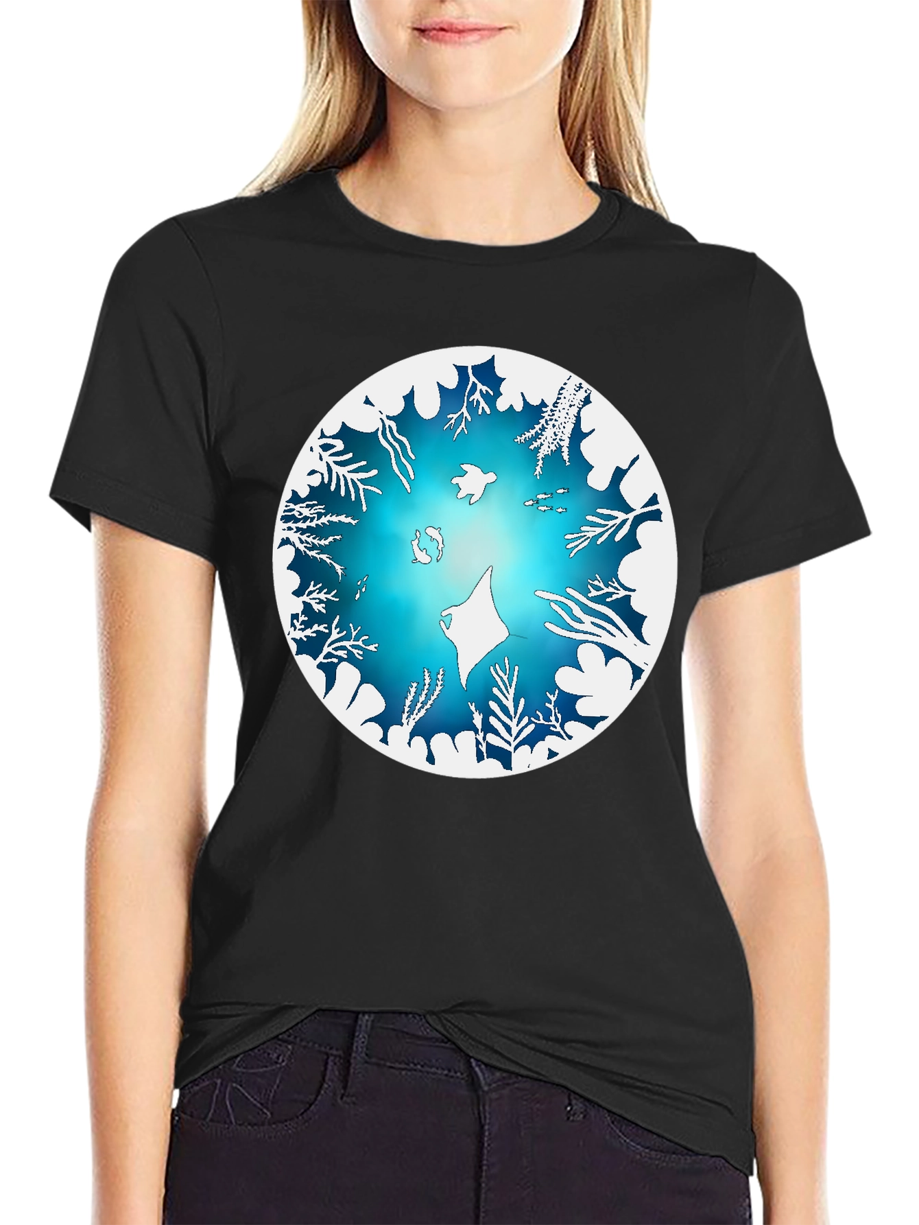 Ocean Life Graphic Tee - Black