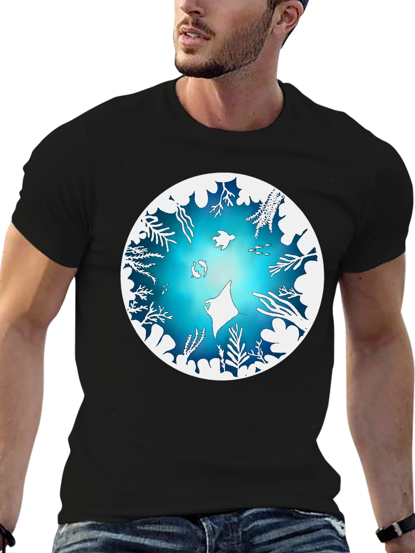 Ocean Life Graphic Tee - Black