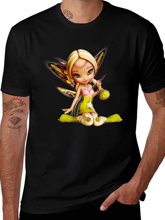 Fairy Graphic Tee - Whimsical Black T-Shirt