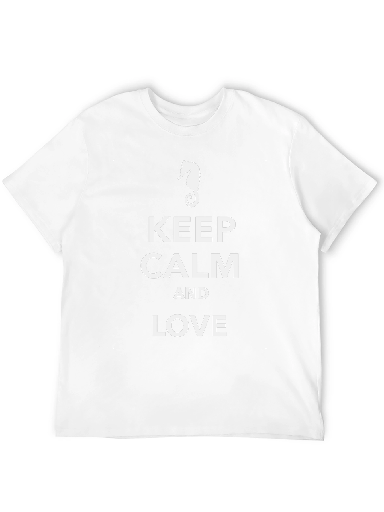 Keep Calm and Love Seahorses - Black T-Shirt
