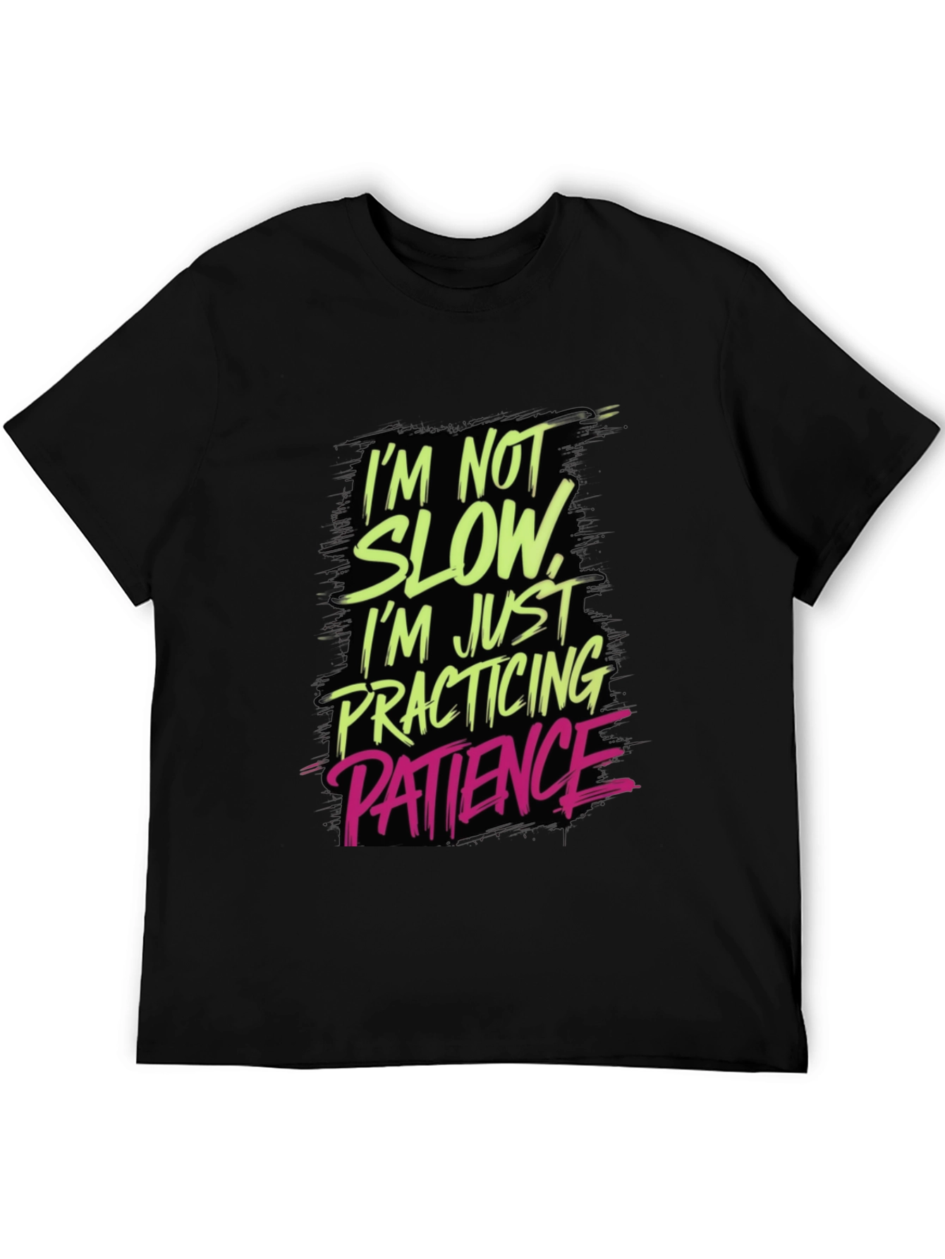 Funny Patience Practice Tee - Black Cotton Blend