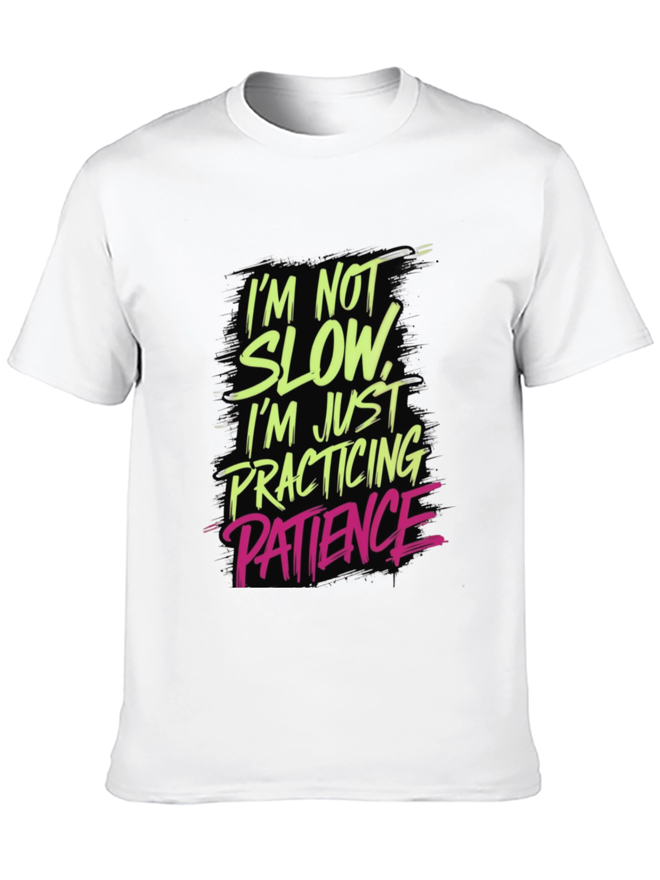 Funny Patience Practice Tee - Black Cotton Blend