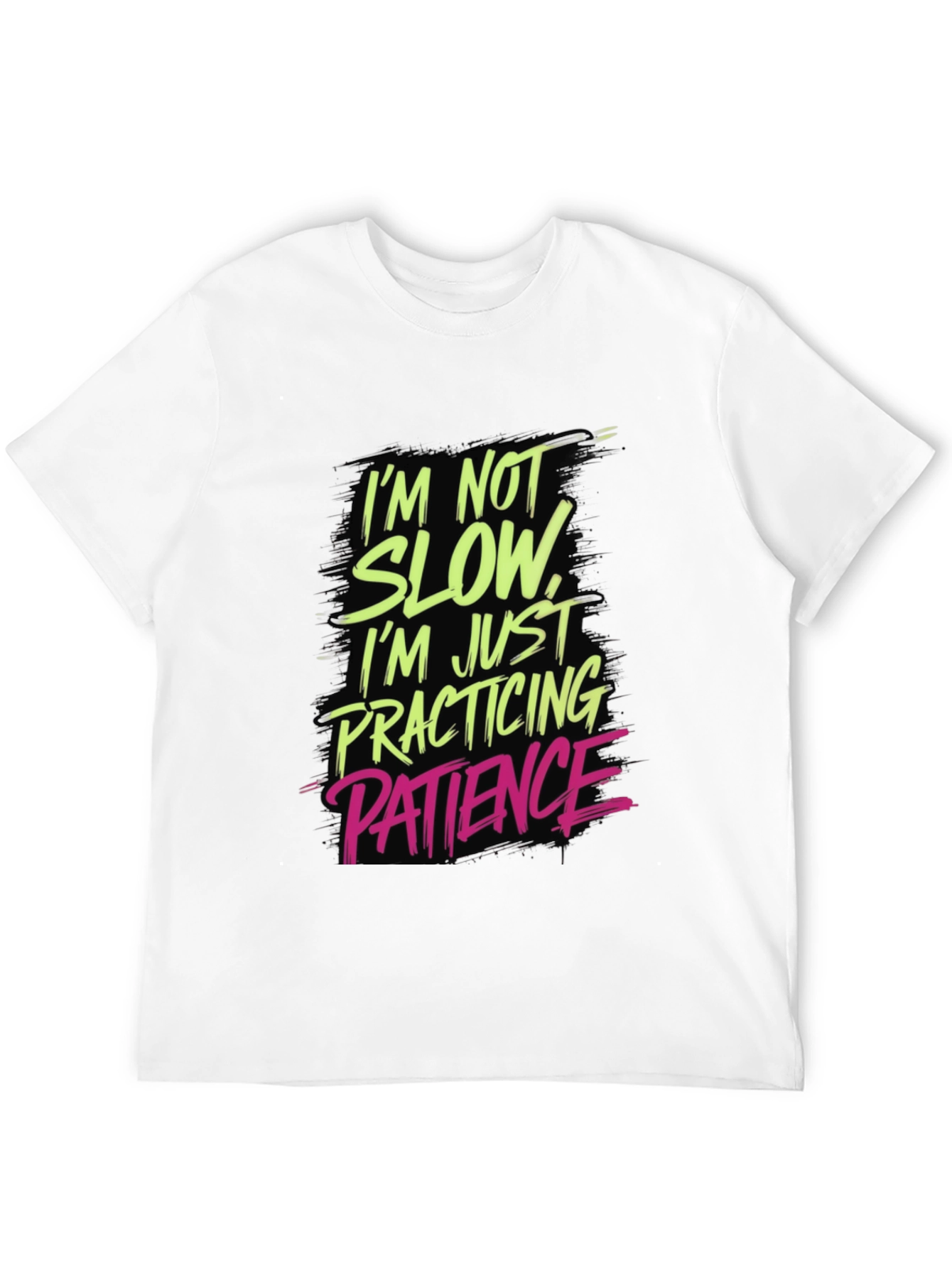 Funny Patience Practice Tee - Black Cotton Blend