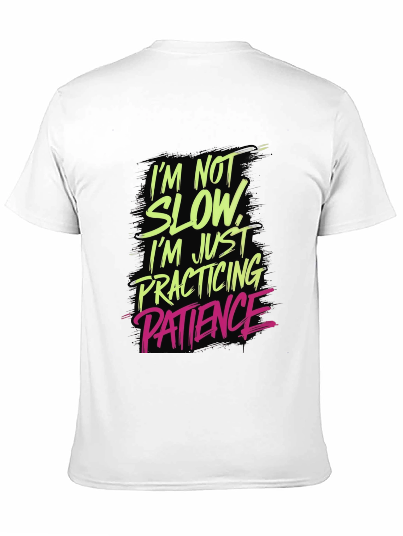 Funny Patience Practice Tee - Black Cotton Blend