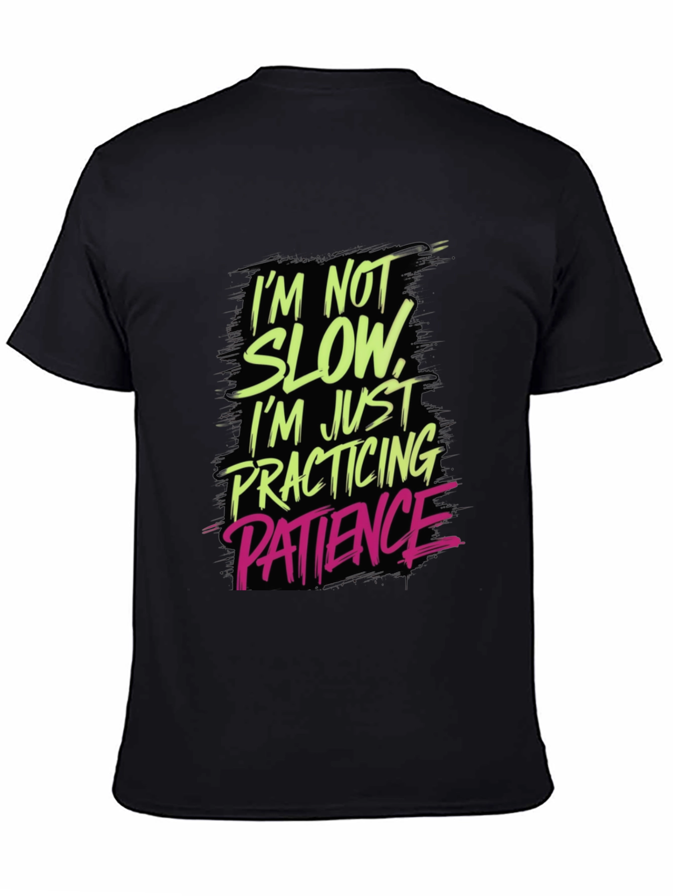 Funny Patience Practice Tee - Black Cotton Blend