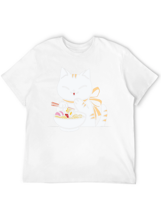 Cute Cat Ramen T-Shirt - Unisex Black Tee