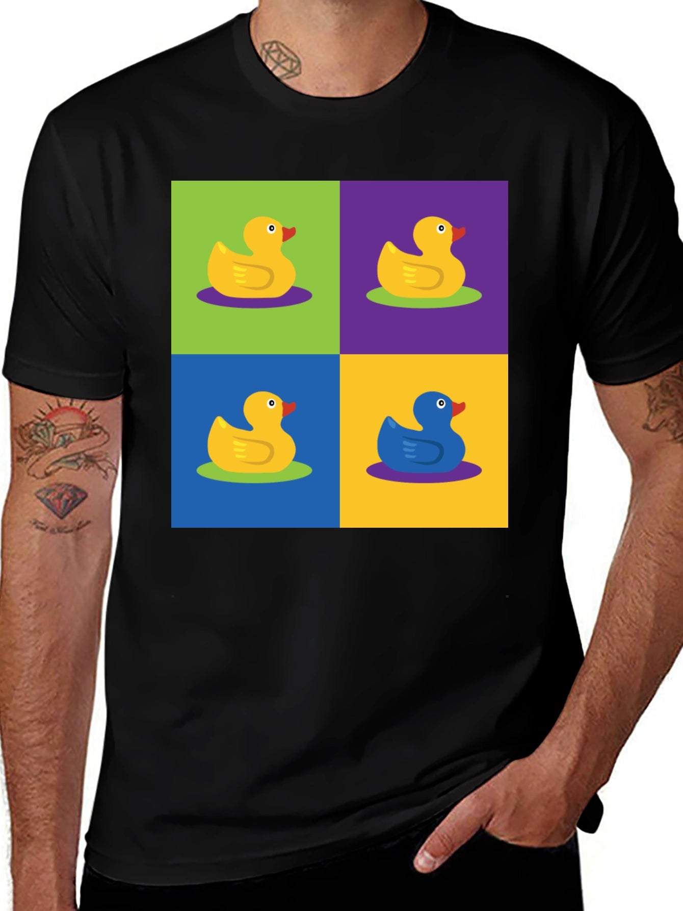 Funky Rubber Duck Pop Art Graphic Tee