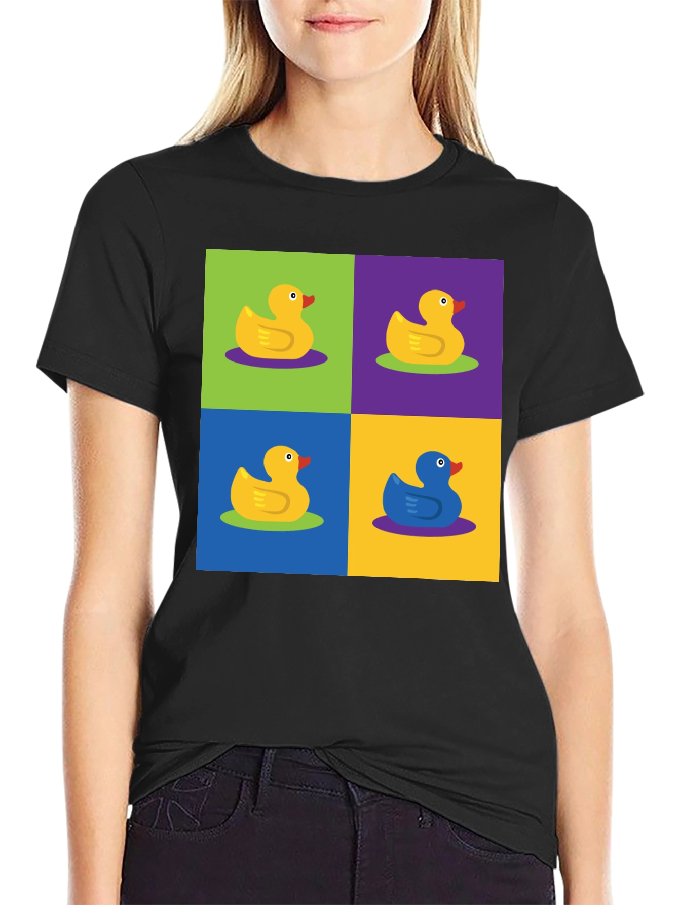 Funky Rubber Duck Pop Art Graphic Tee