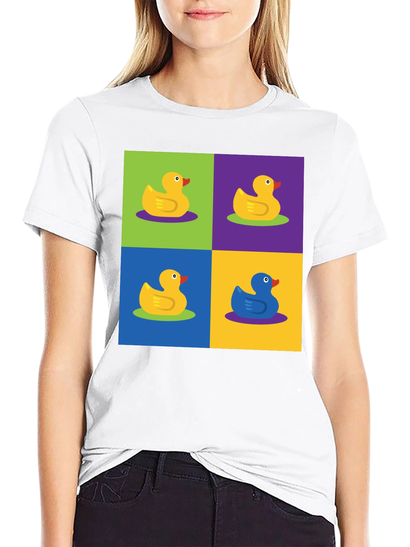 Funky Rubber Duck Pop Art Graphic Tee