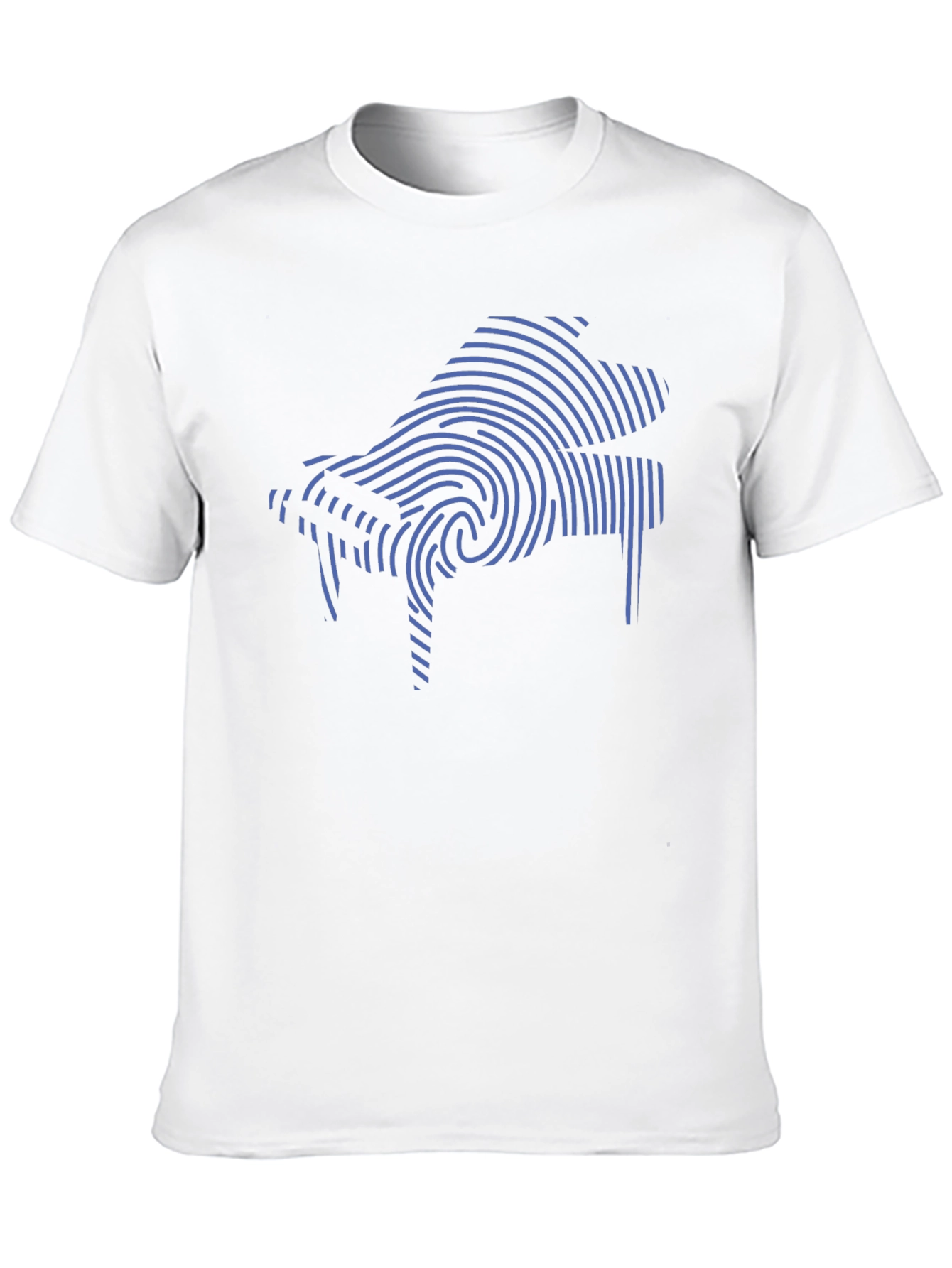 Piano Fingerprint Graphic Tee - Soft Cotton Blend