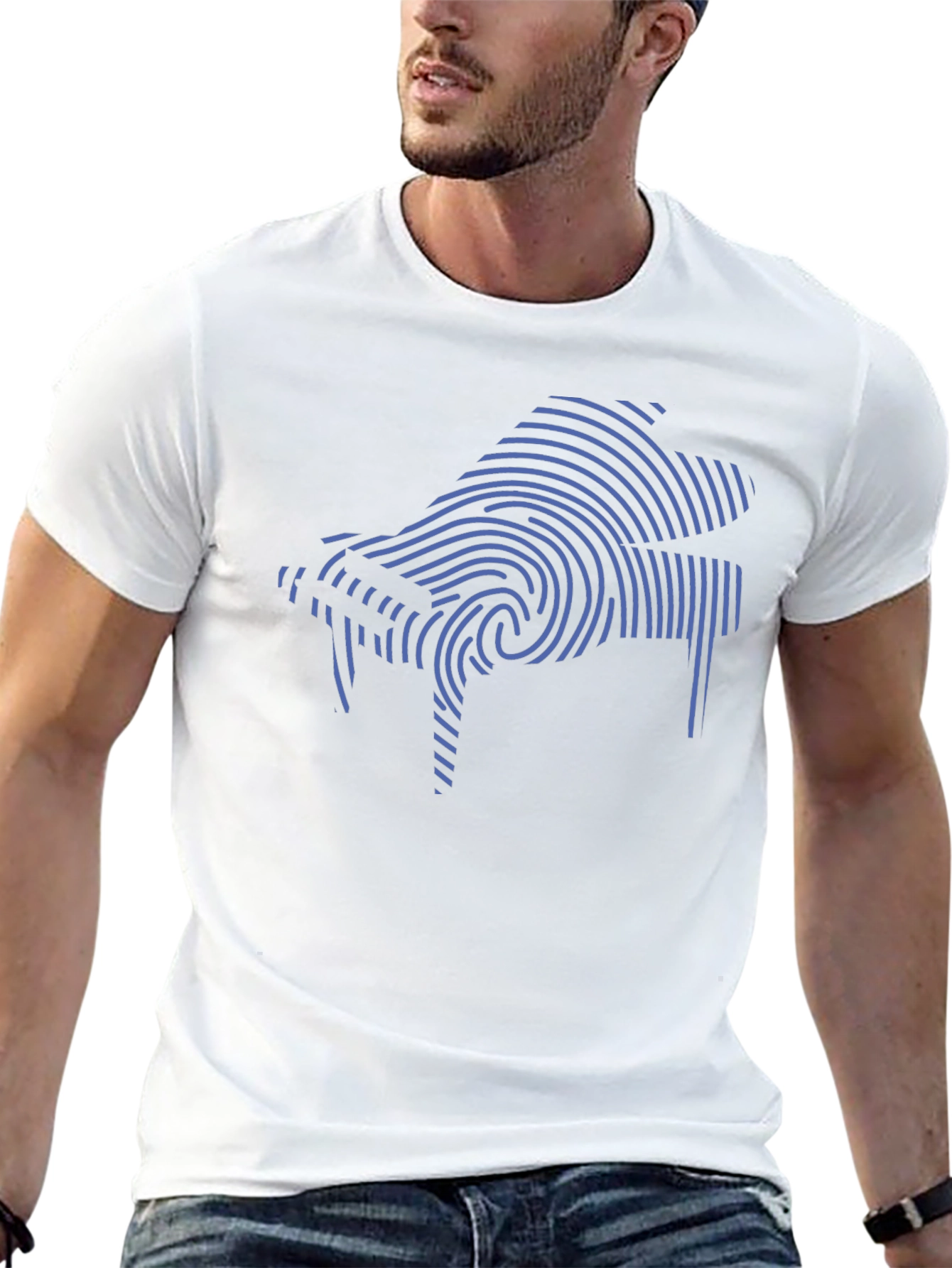 Piano Fingerprint Graphic Tee - Soft Cotton Blend