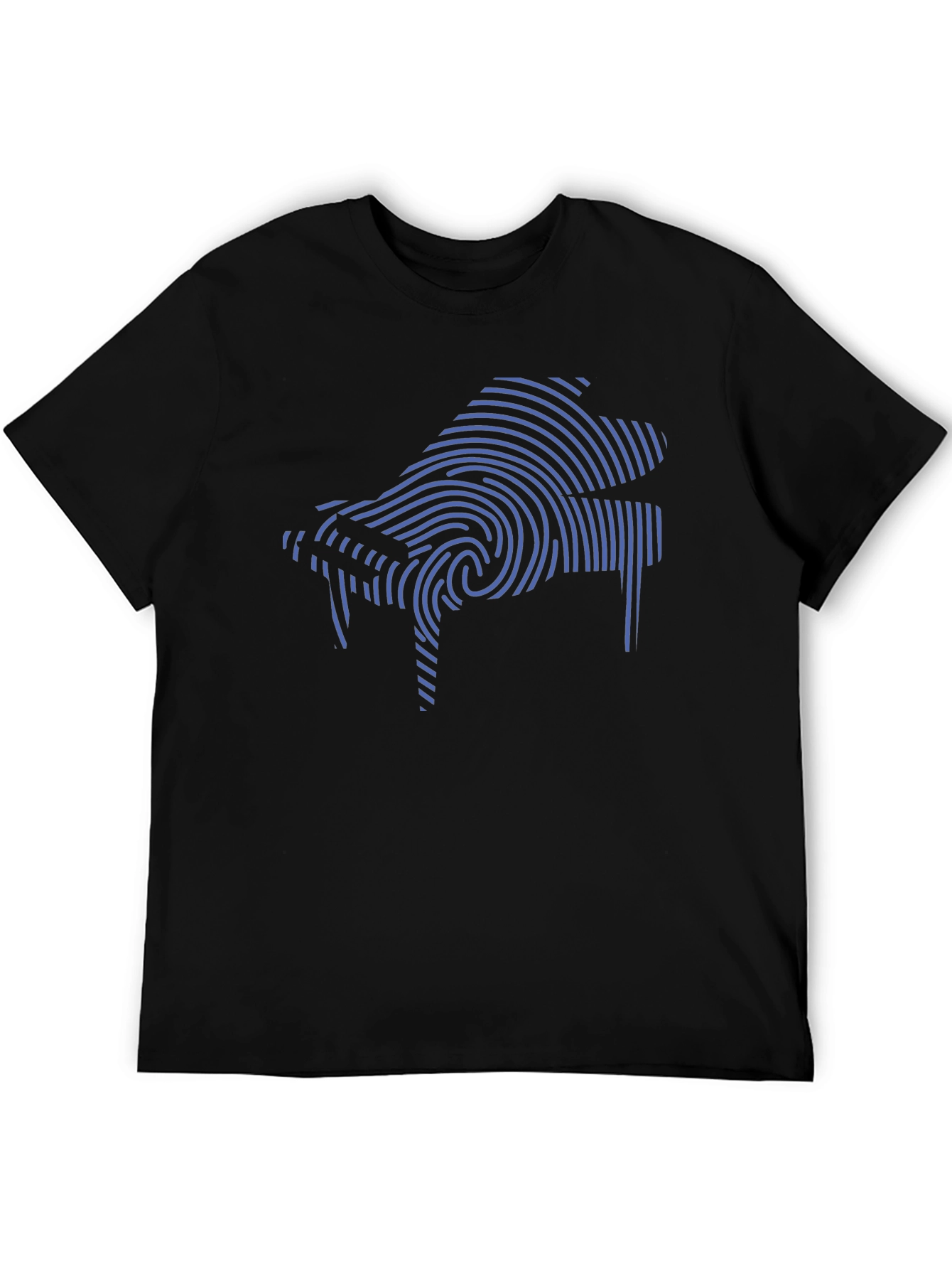 Piano Fingerprint Graphic Tee - Soft Cotton Blend
