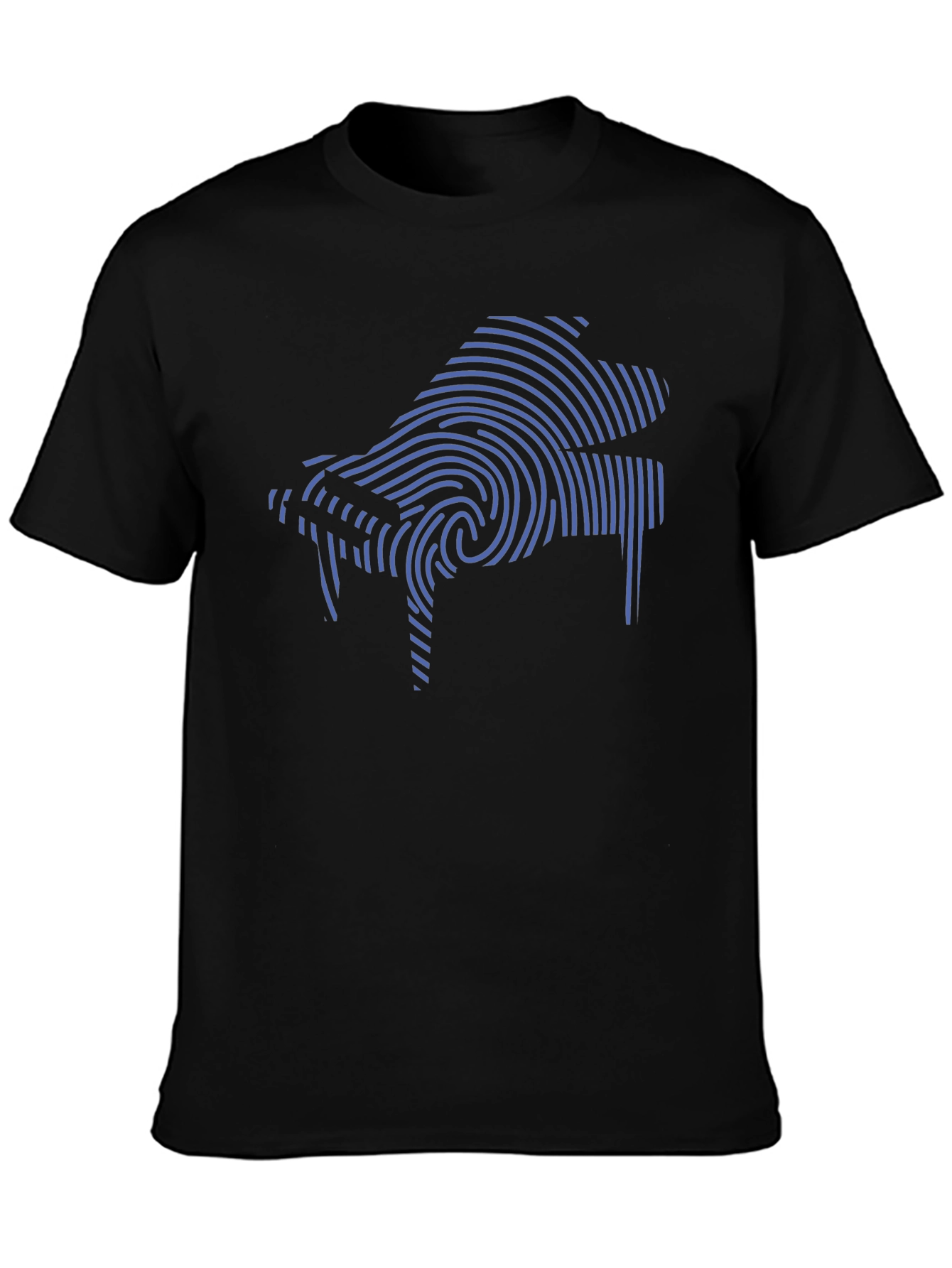 Piano Fingerprint Graphic Tee - Soft Cotton Blend