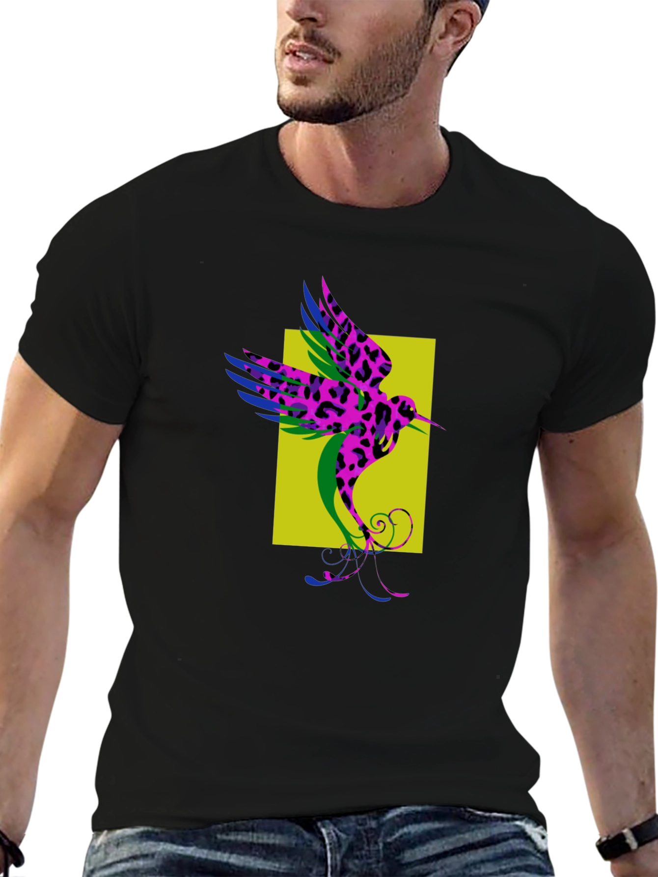 Hummingbird Print Crew Neck T-Shirt