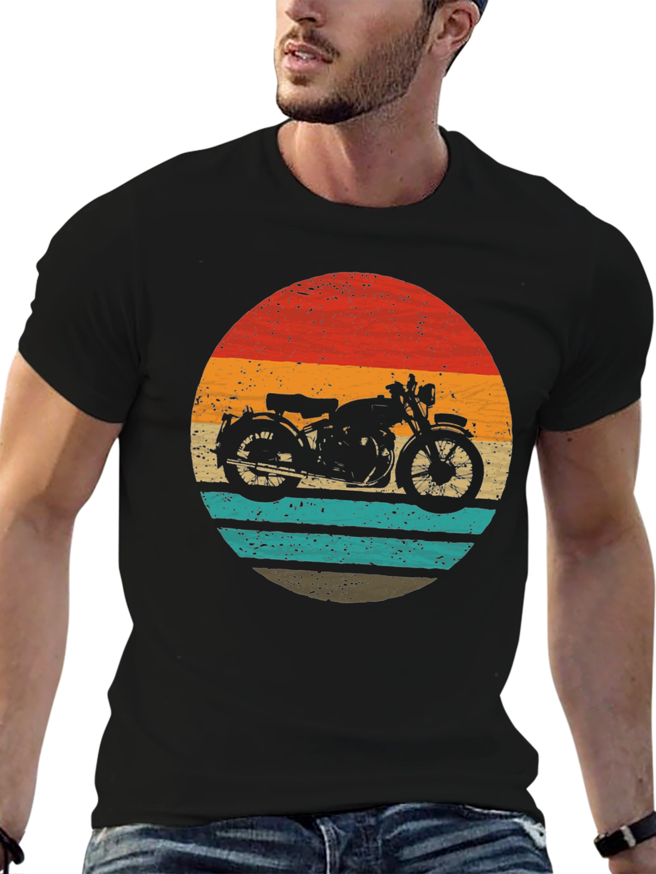 Retro Motorcycle Graphic Tee - Classic Style