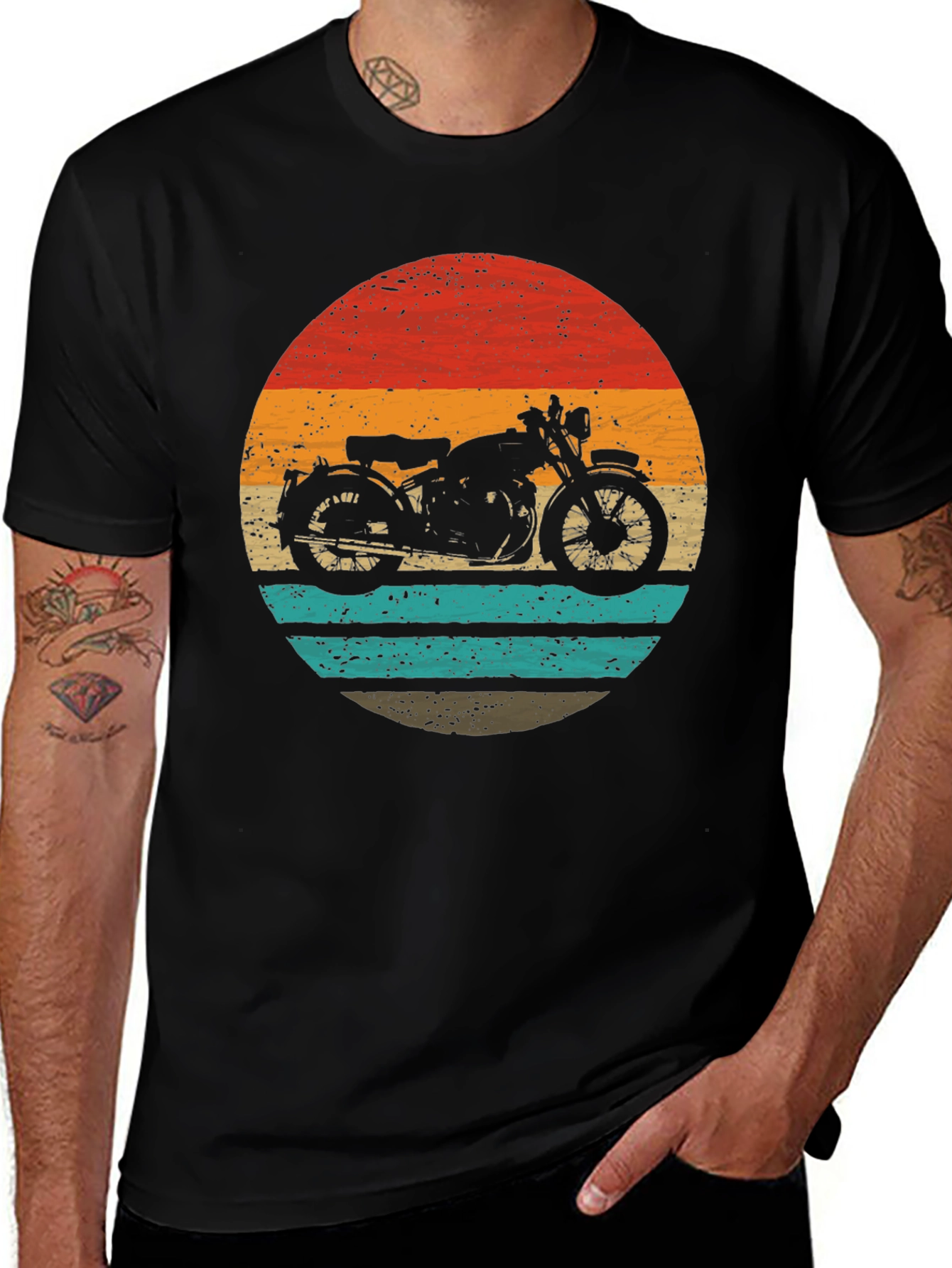 Retro Motorcycle Graphic Tee - Classic Style