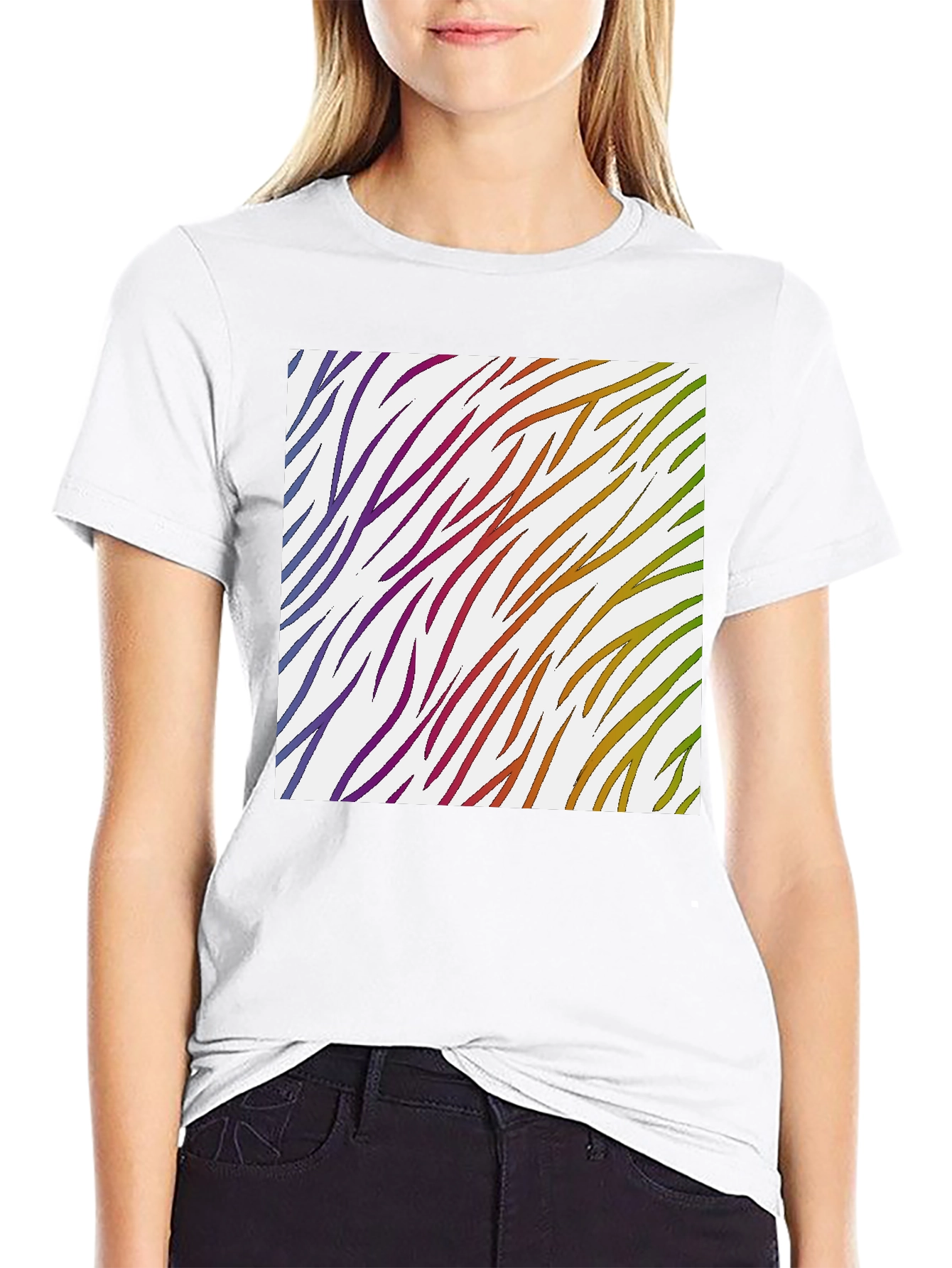 Rainbow Zebra Stripe Tee