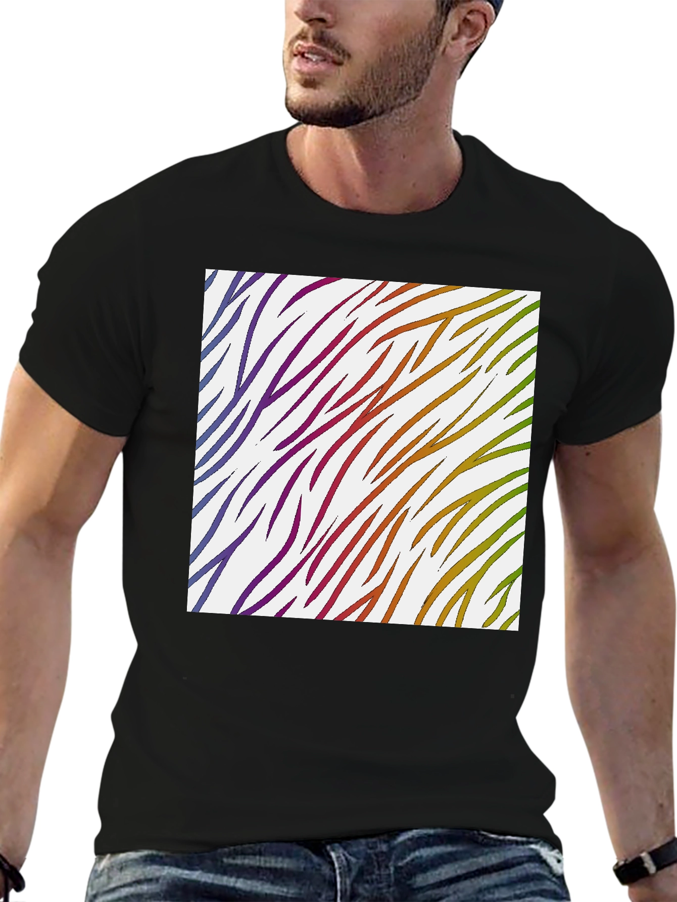 Rainbow Zebra Stripe Tee
