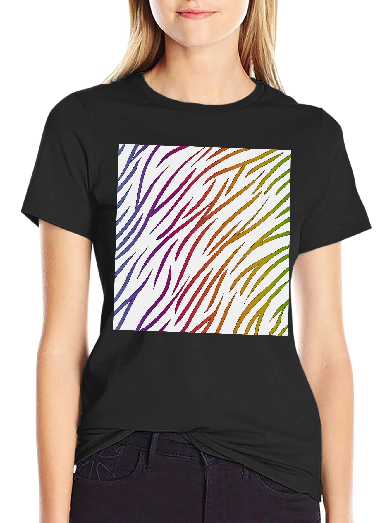 Rainbow Zebra Stripe Tee