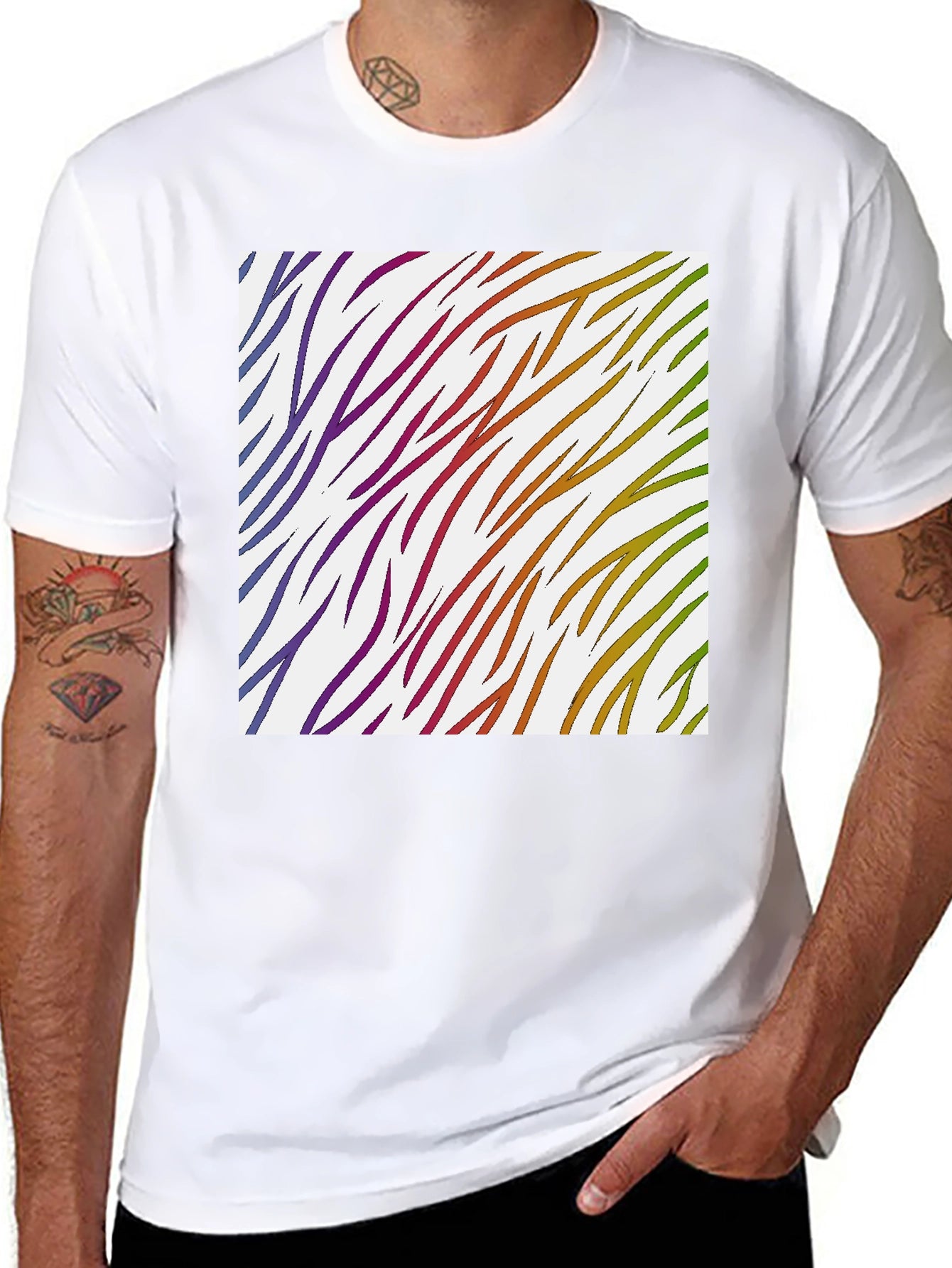 Rainbow Zebra Stripe Tee