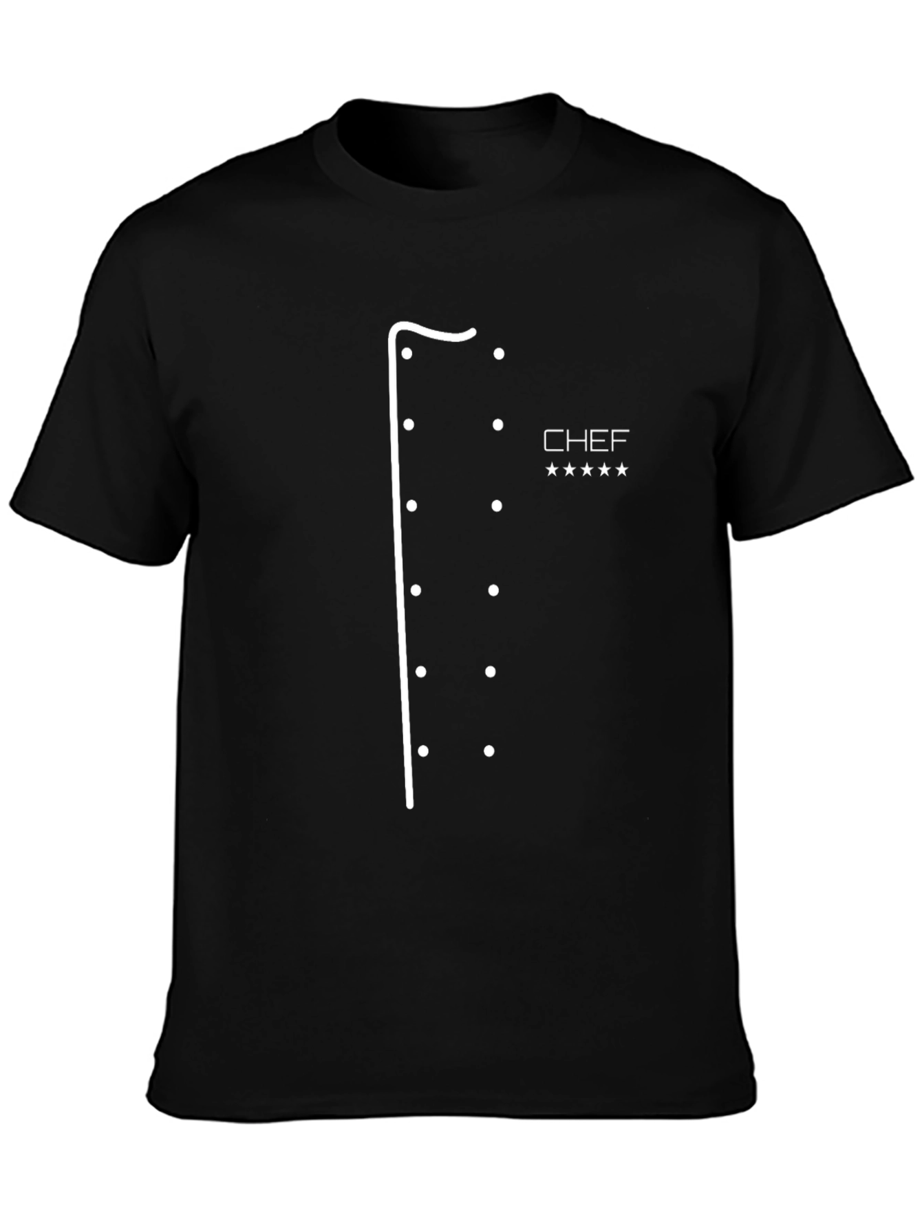 Chef T-Shirt - Black with Chef Coat Design