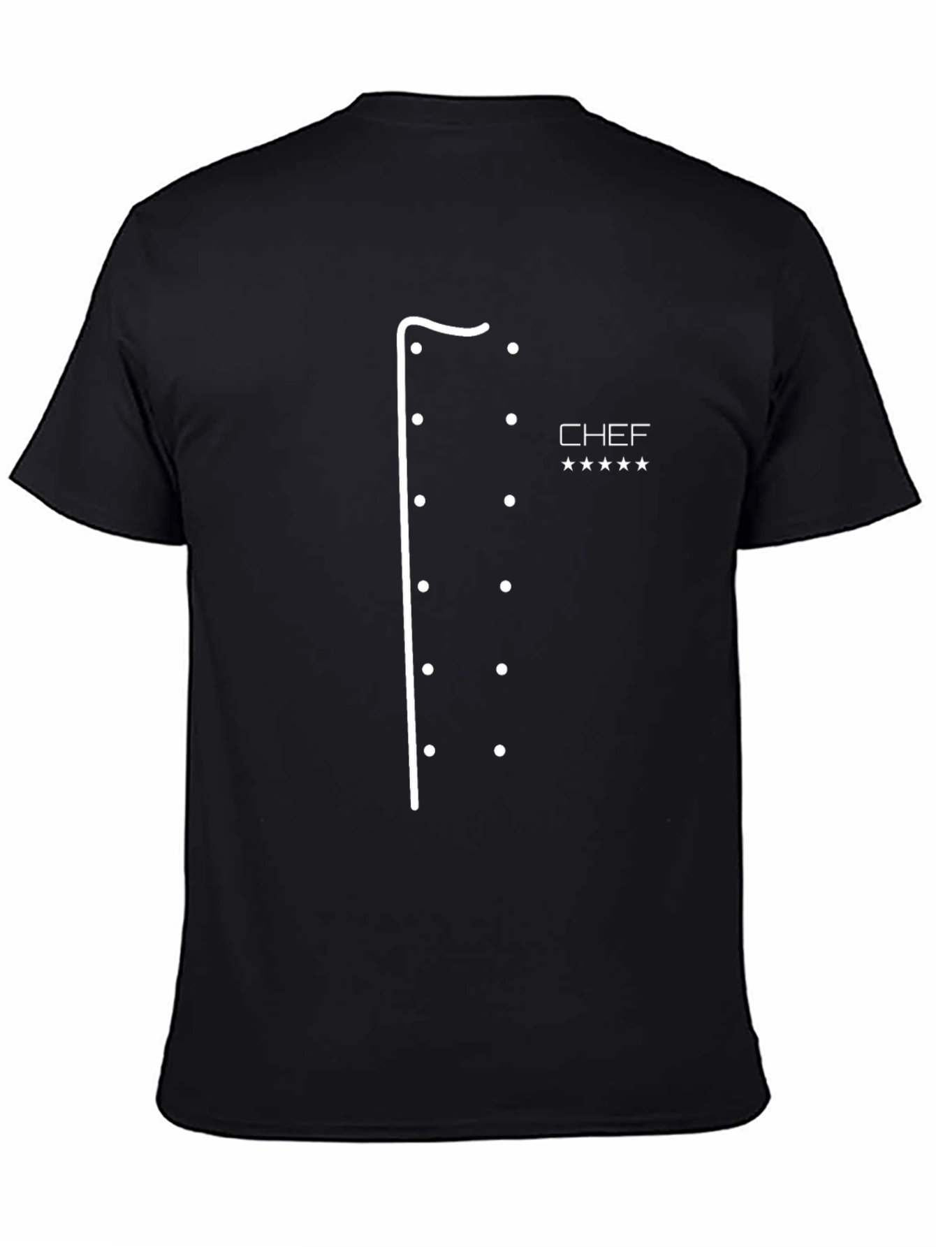 Chef T-Shirt - Black with Chef Coat Design