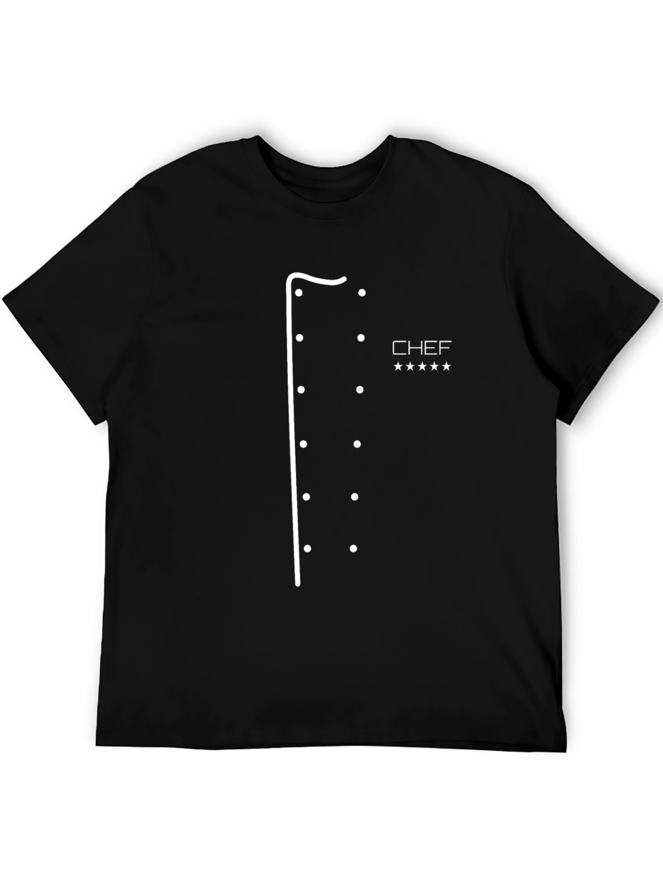 Chef T-Shirt - Black with Chef Coat Design