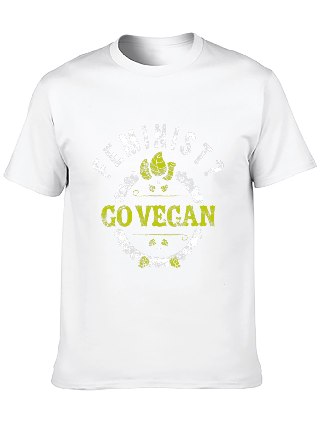 Feminist Go Vegan T-Shirt - Black Graphic Tee