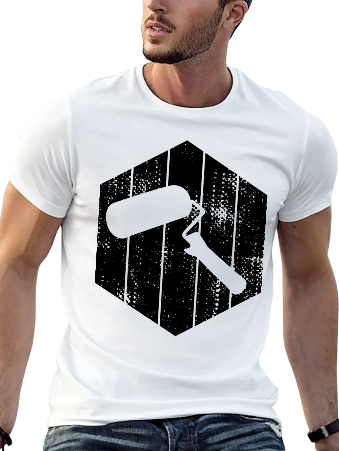 Painters Roller Graphic Tee - Black Crew Neck