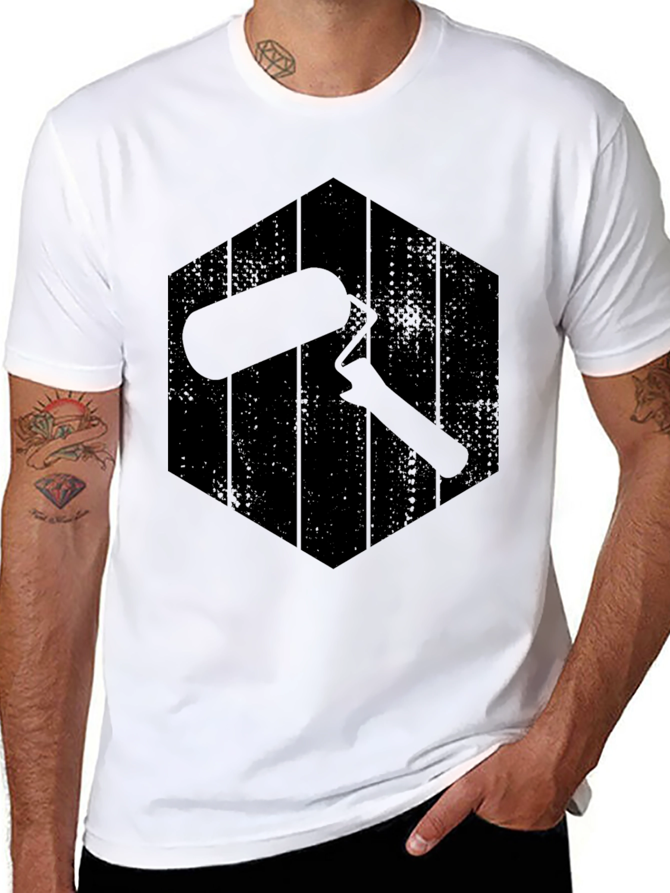 Painters Roller Graphic Tee - Black Crew Neck