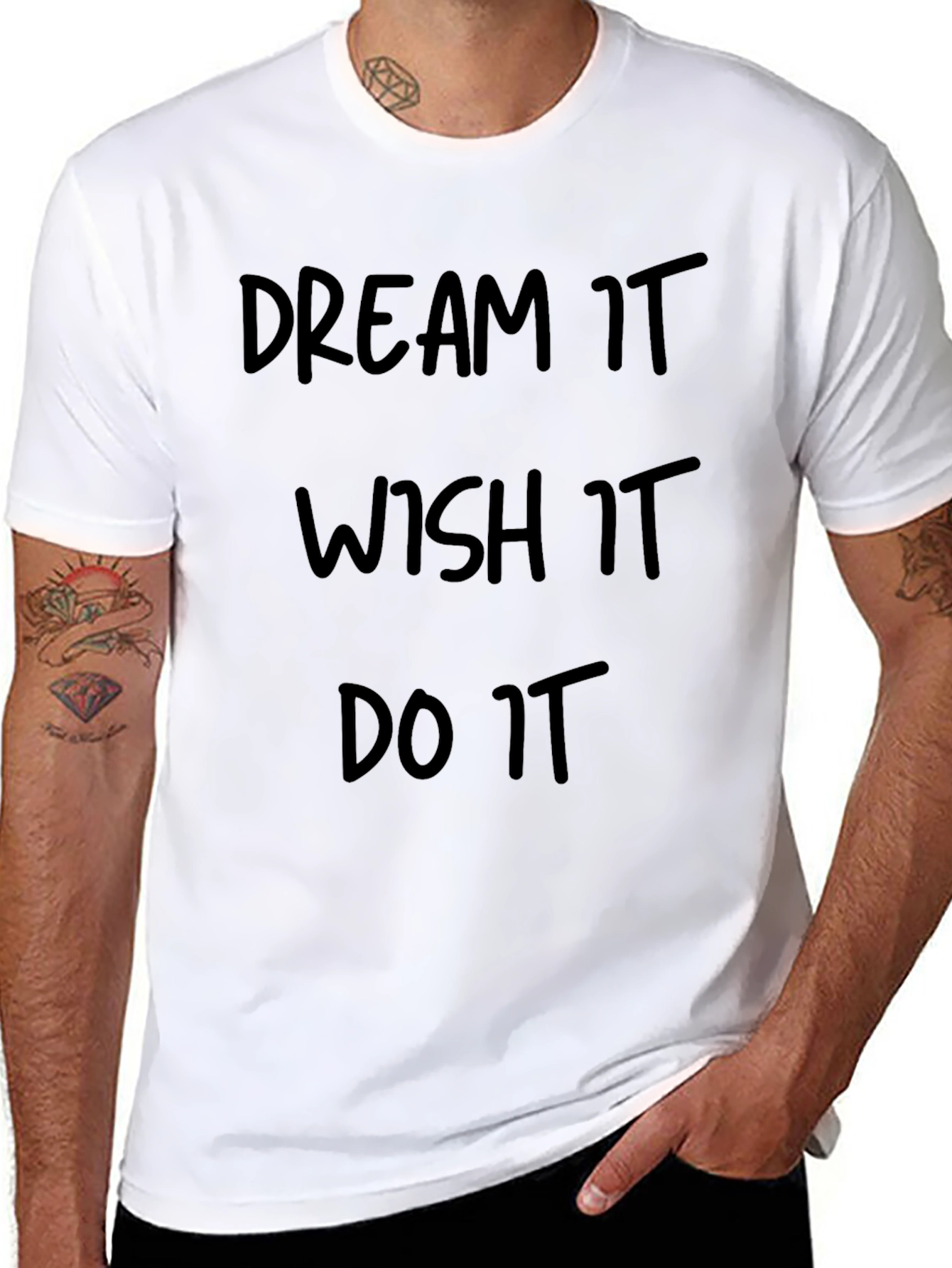 Dream Wish Do It T-Shirt - Motivational Black Tee