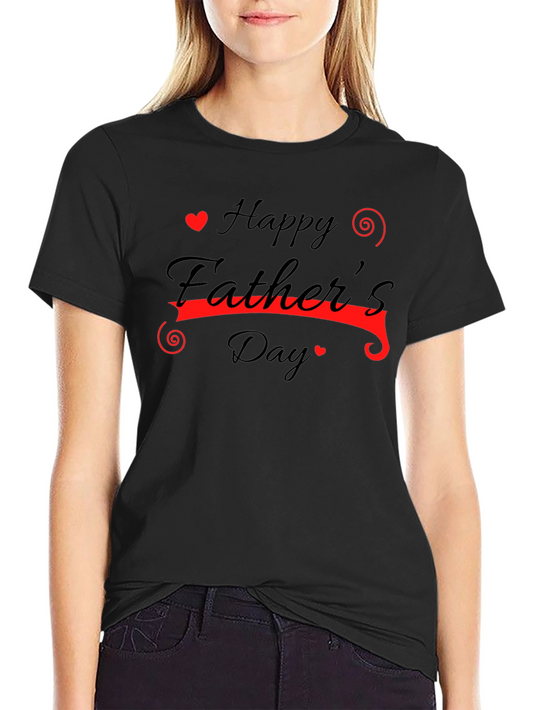 Happy Fathers Day Black Graphic T-Shirt