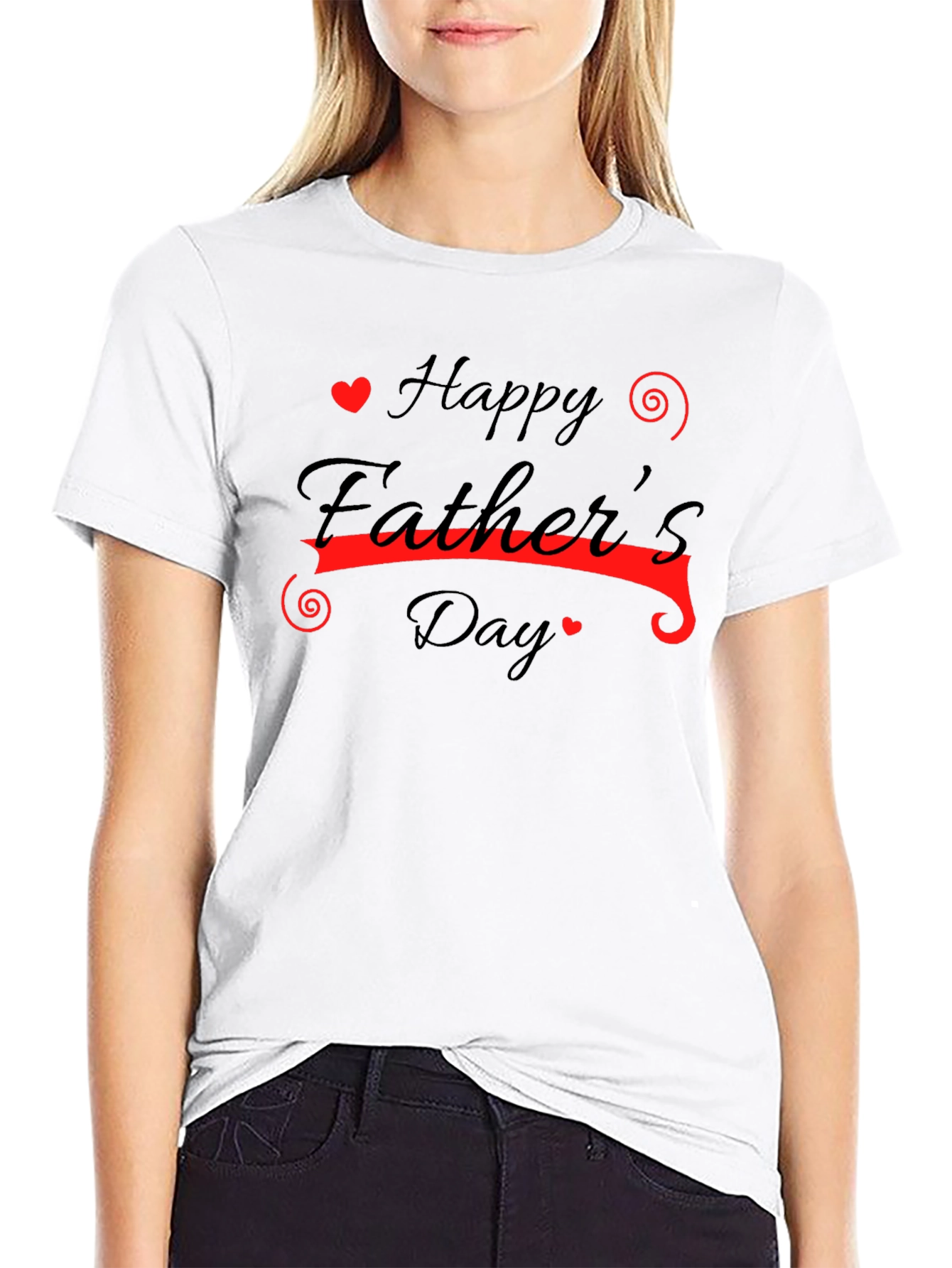 Happy Fathers Day Black Graphic T-Shirt