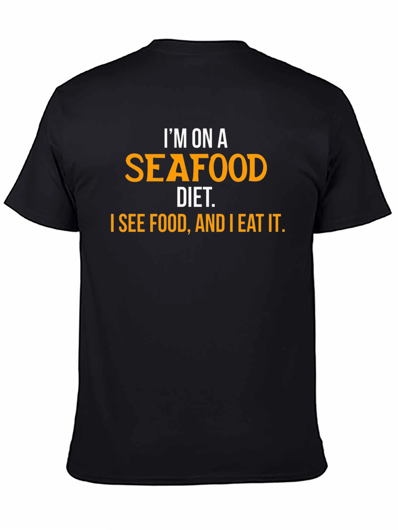 Seafood Diet Black Graphic T-Shirt