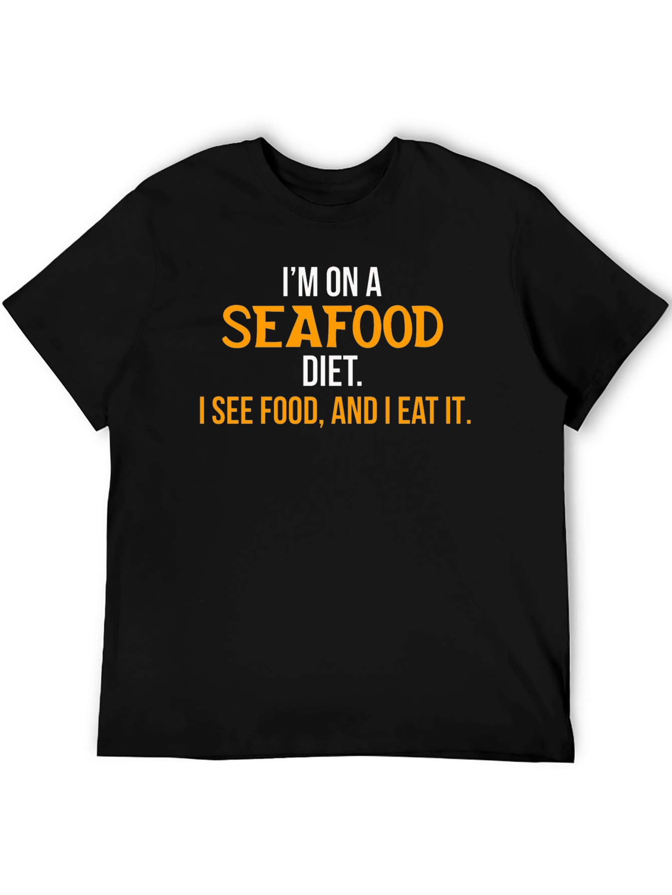 Seafood Diet Black Graphic T-Shirt
