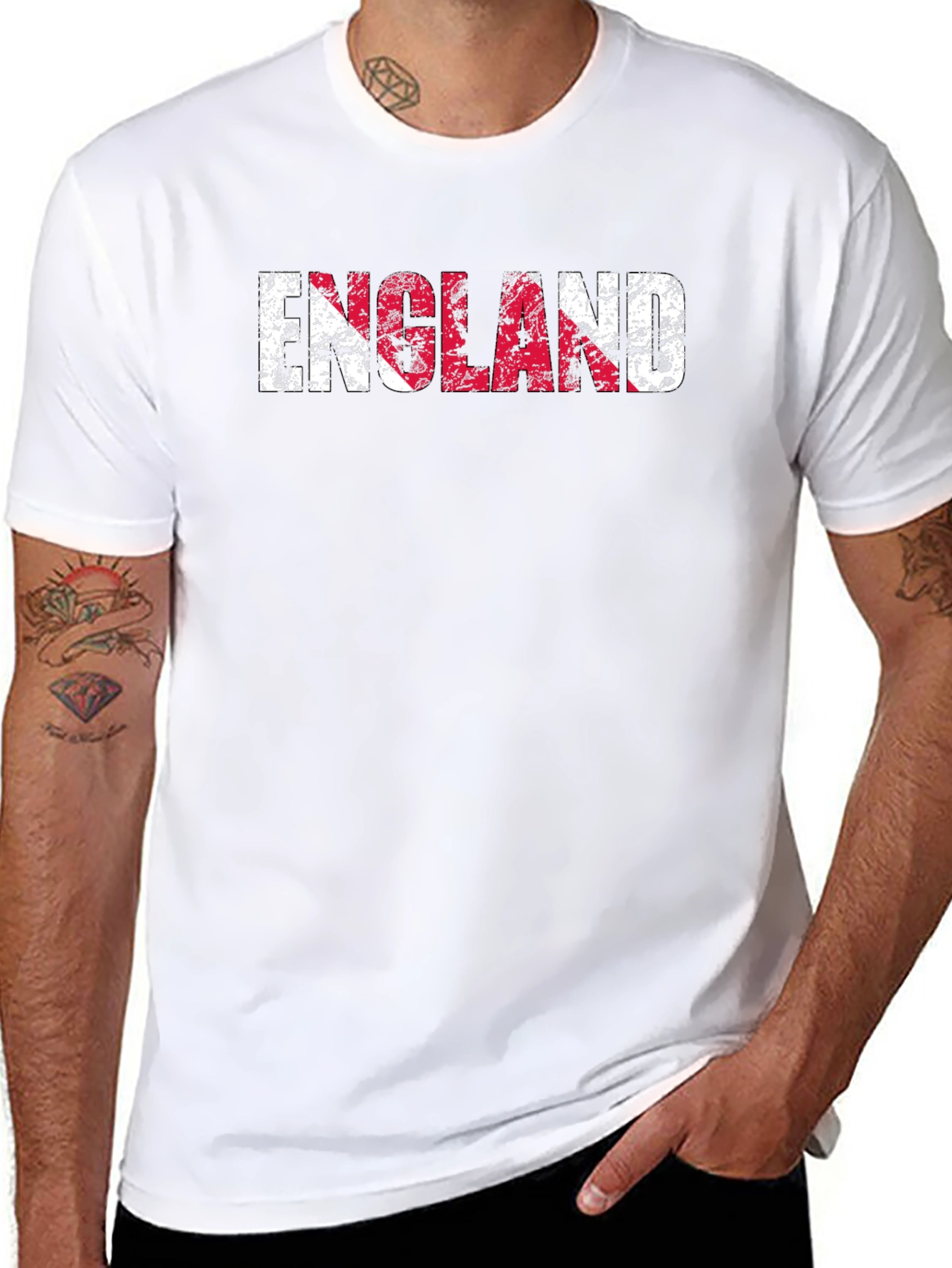 England Flag Distressed Graphic T-Shirt