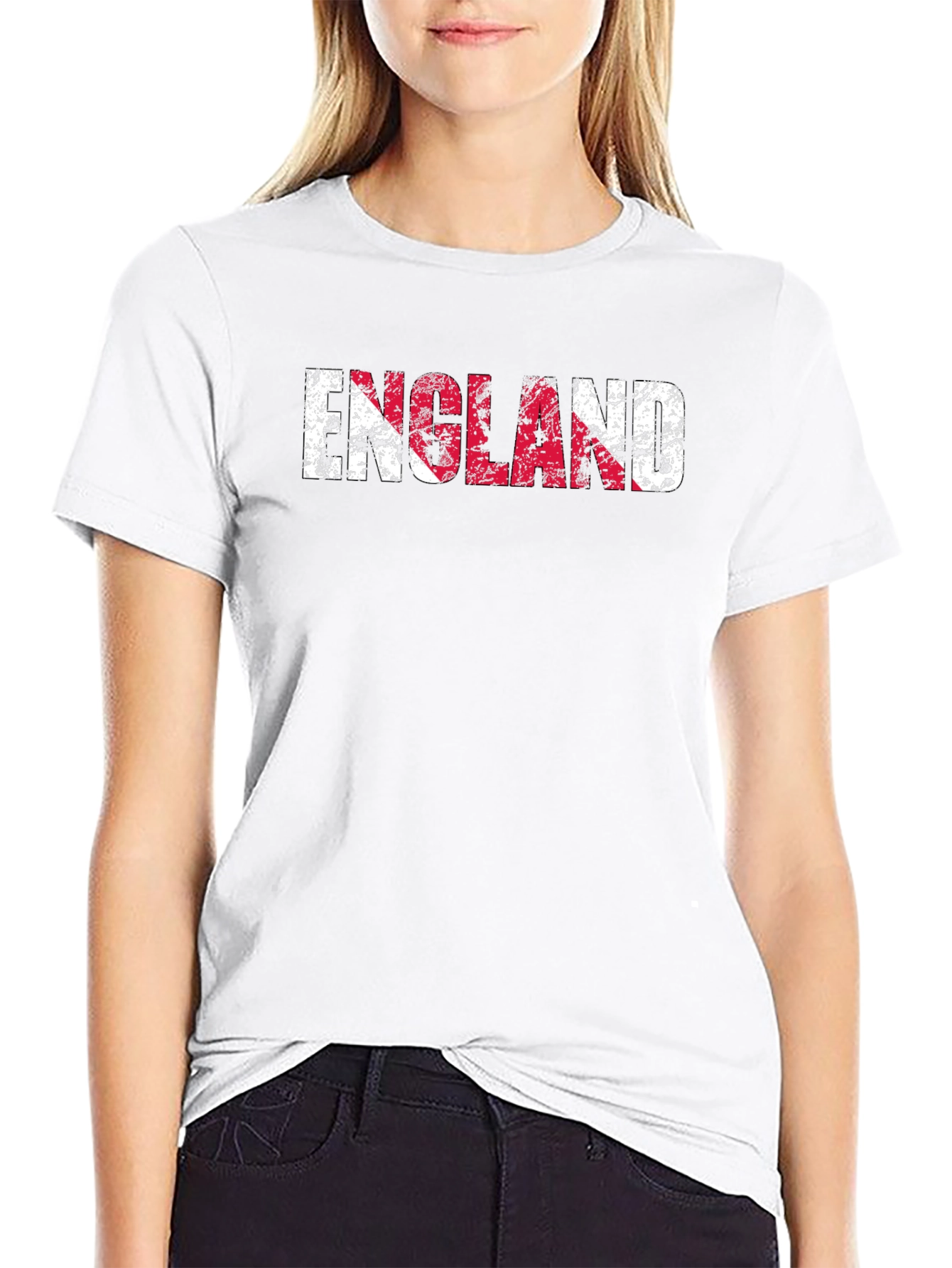 England Flag Distressed Graphic T-Shirt