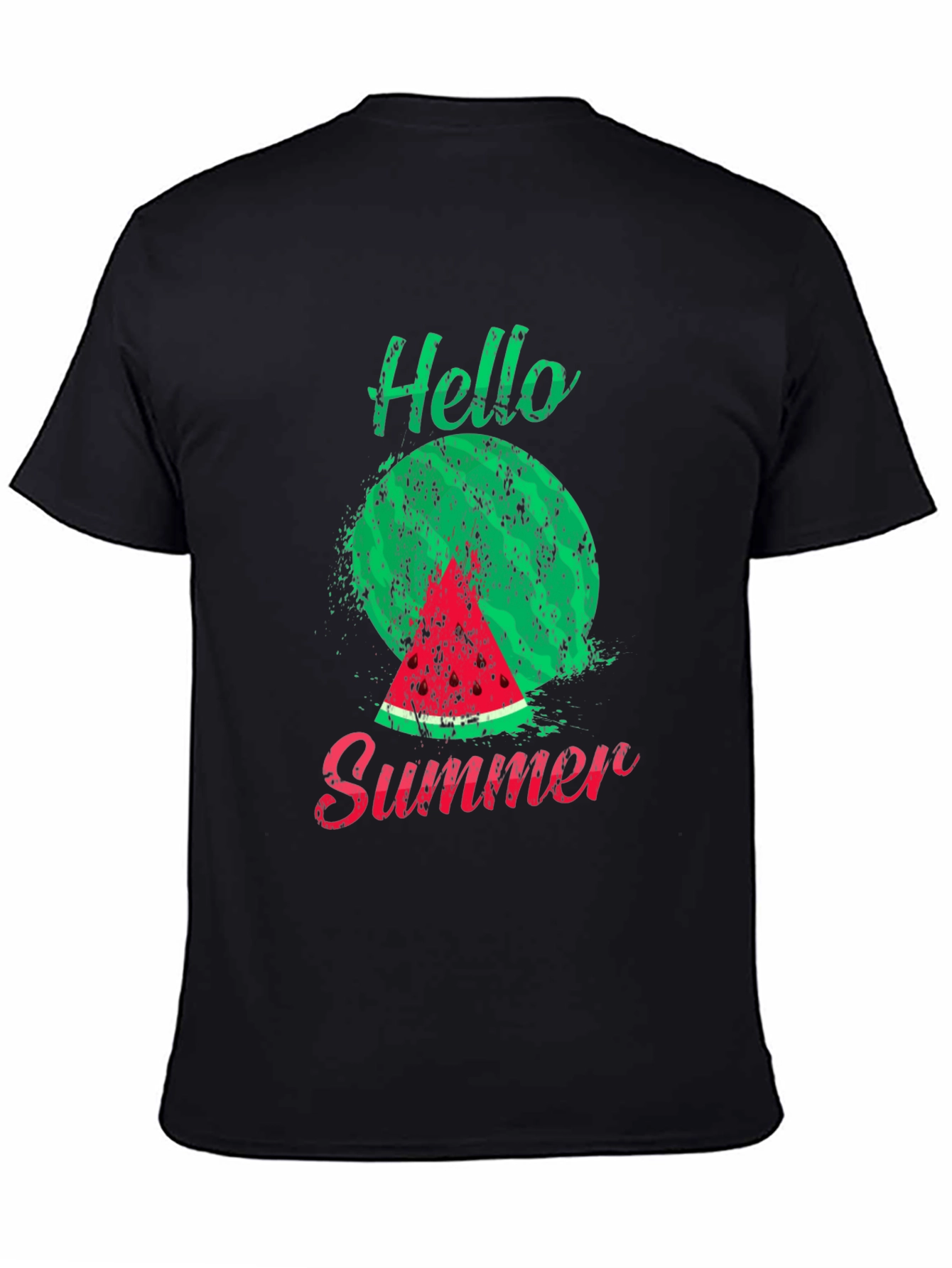 Hello Summer Watermelon Graphic Tee - Black