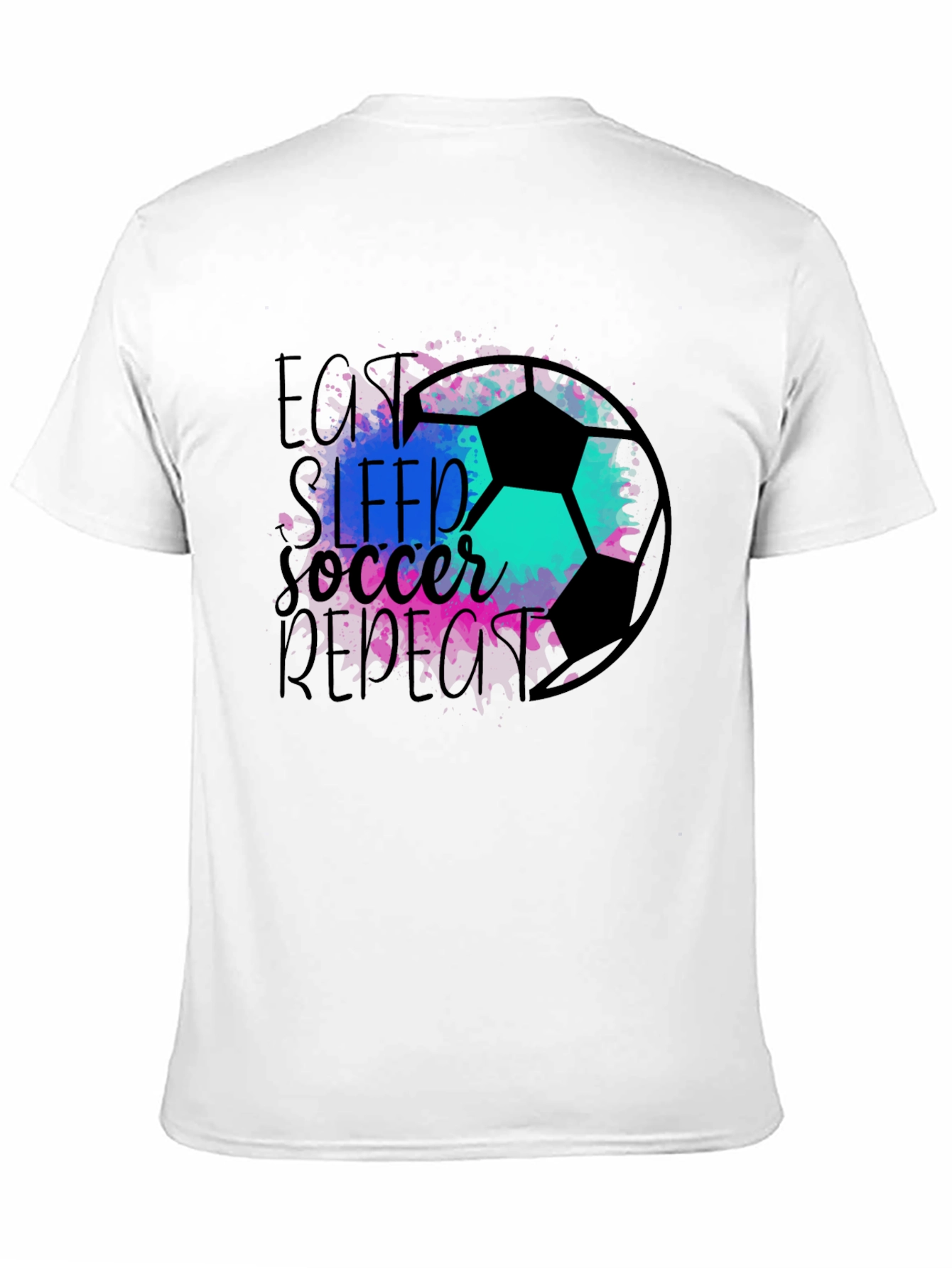 Eat Sleep Soccer Repeat Black Graphic Tee