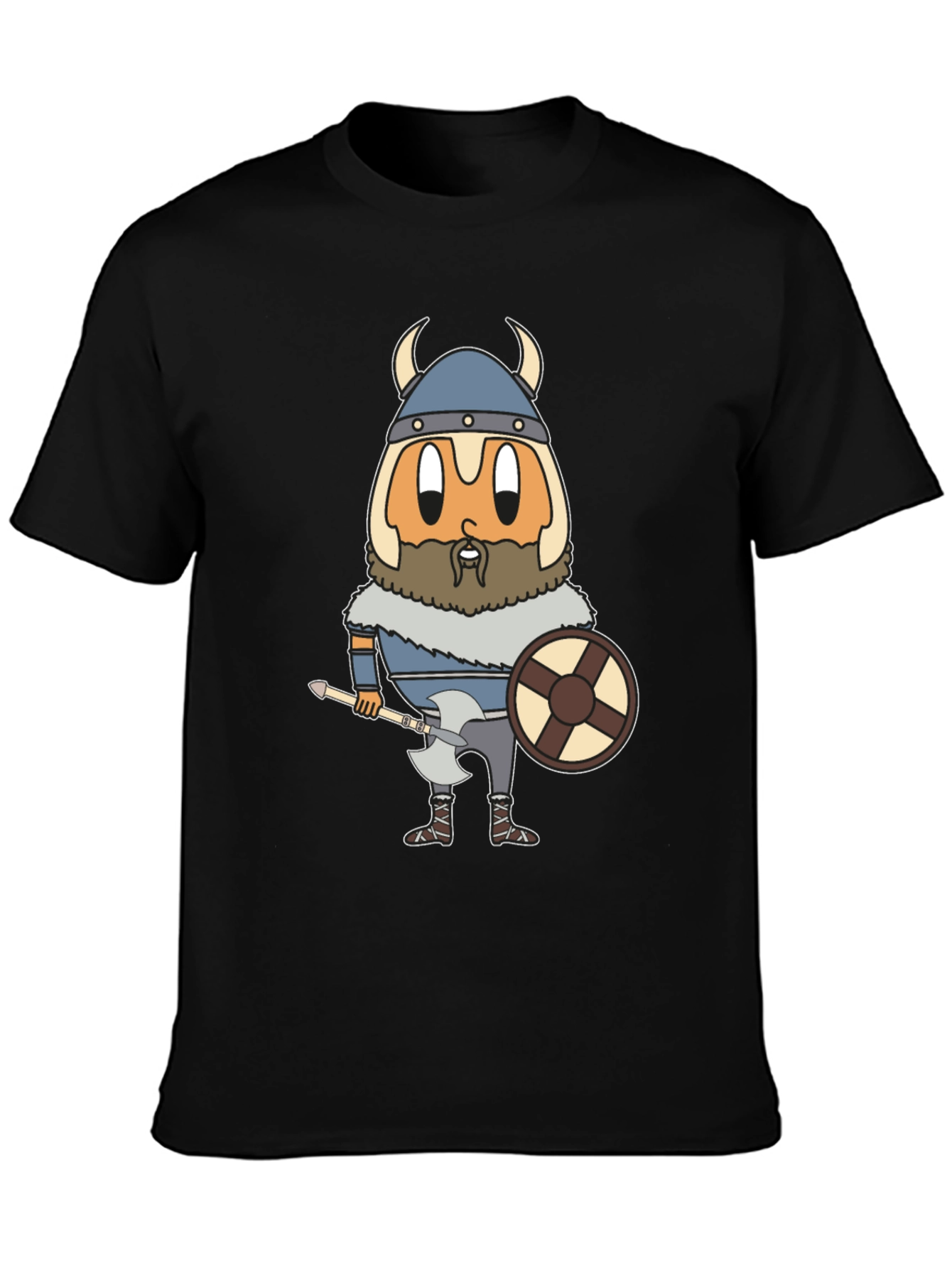 Viking Egg Cartoon Graphic Tee - Funny & Unique!