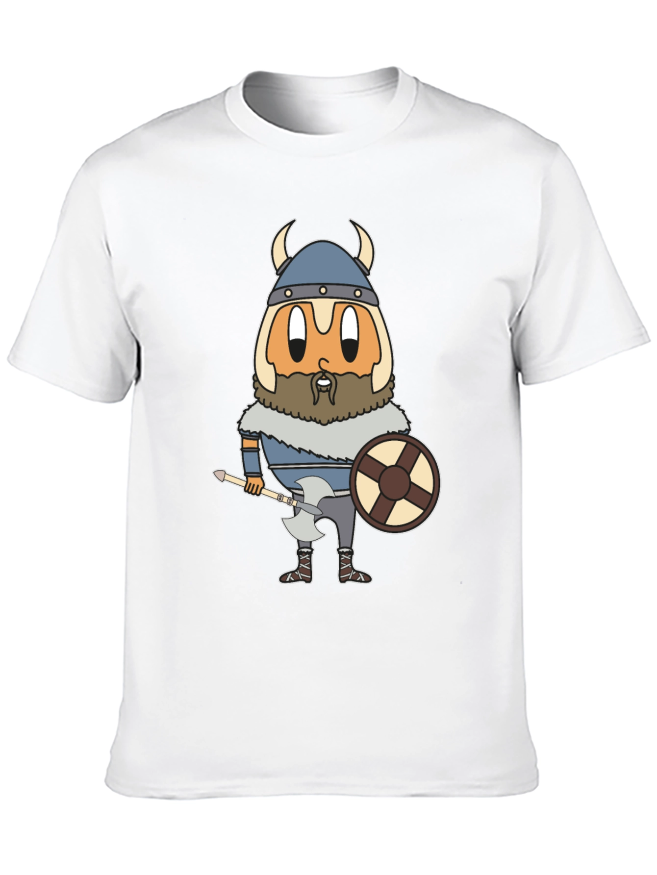 Viking Egg Cartoon Graphic Tee - Funny & Unique!