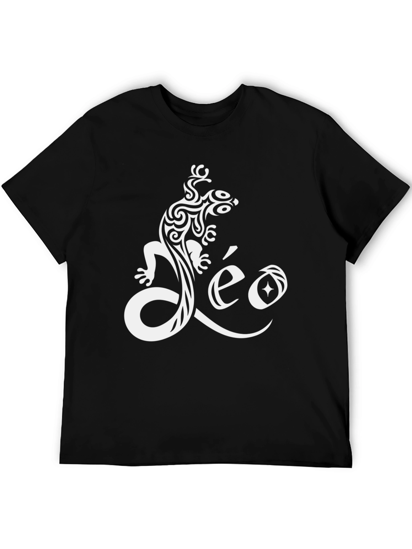 Tribal Lizard Leo Black T-Shirt