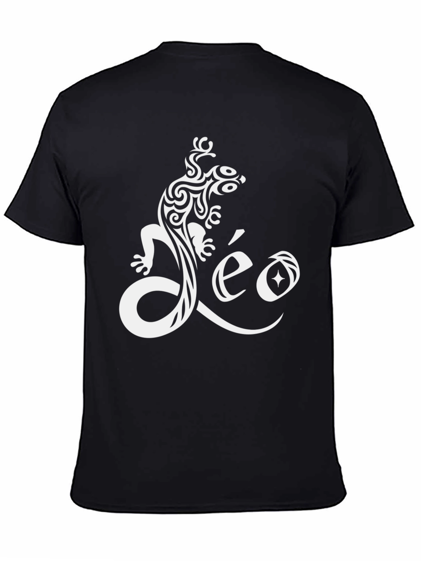 Tribal Lizard Leo Black T-Shirt