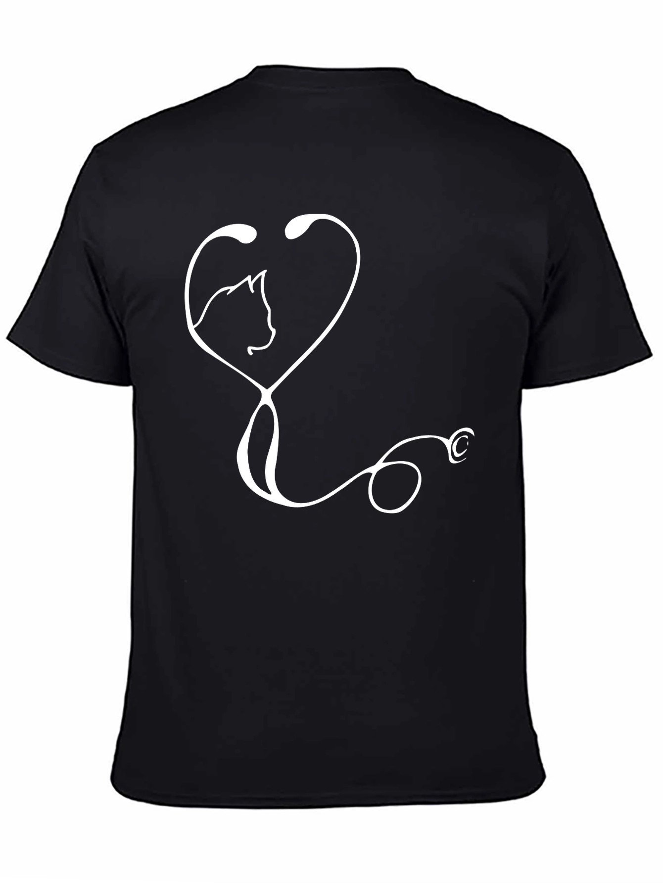 Veterinarian Cat Stethoscope Graphic T-Shirt