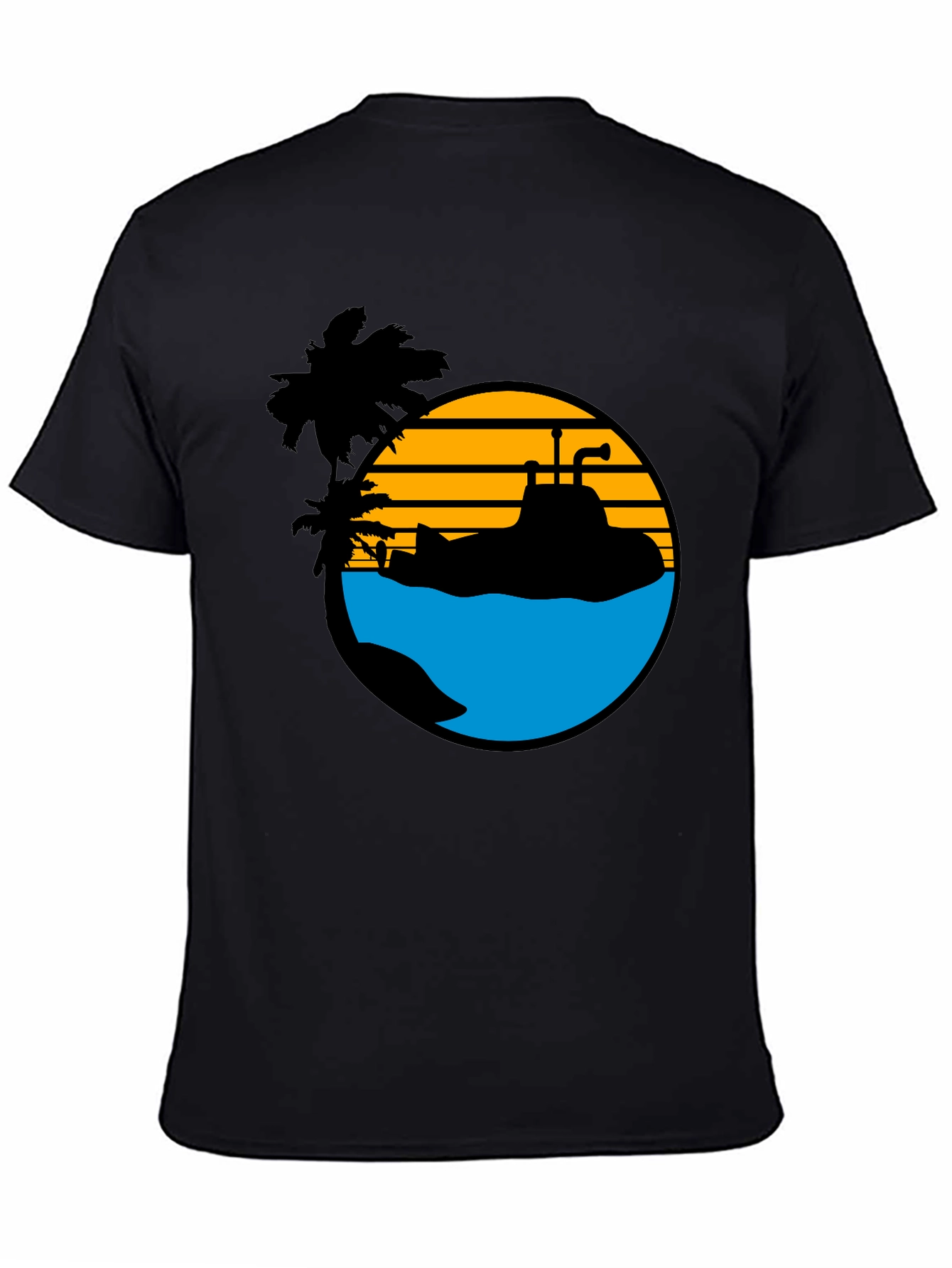 Retro Submarine T-Shirt - Tropical Beach Vibes