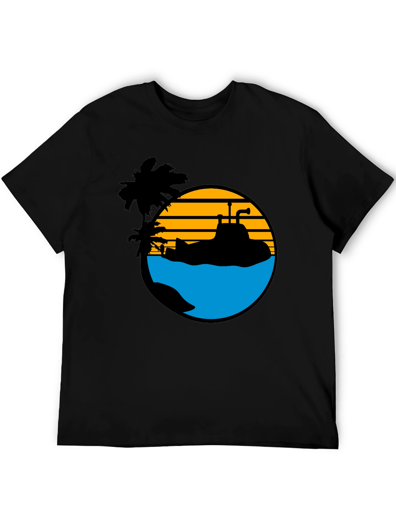 Retro Submarine T-Shirt - Tropical Beach Vibes